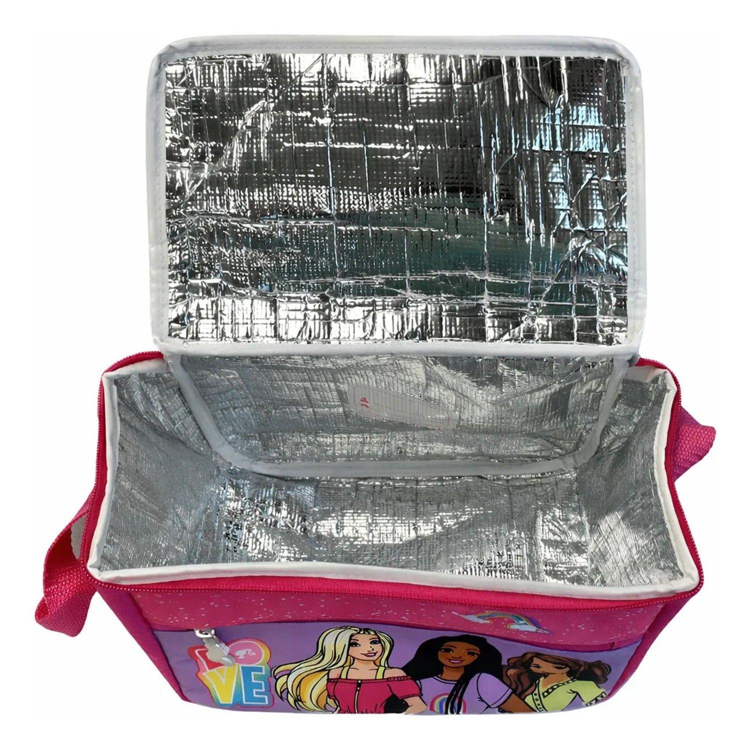 Lonchera Barbie Térmica Rosado Escolar Niña Original-3