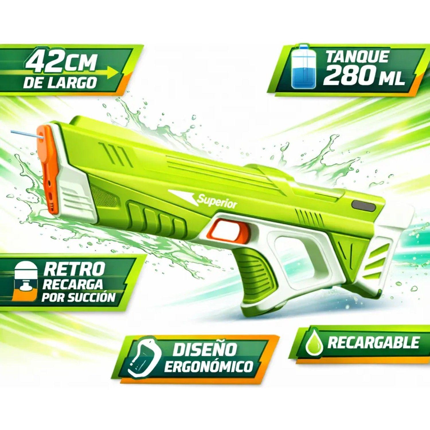 Pistola De Agua Eléctrica Succion Automatica Niños Juguete-2