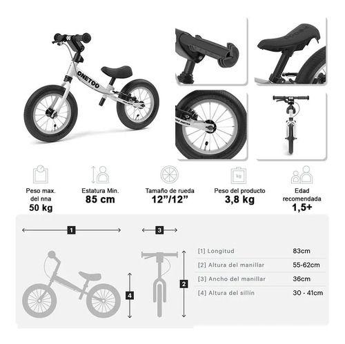 Bicicleta Aprendizaje Sin Pedales Yedoo Onetoo Aro 12 Niños-2