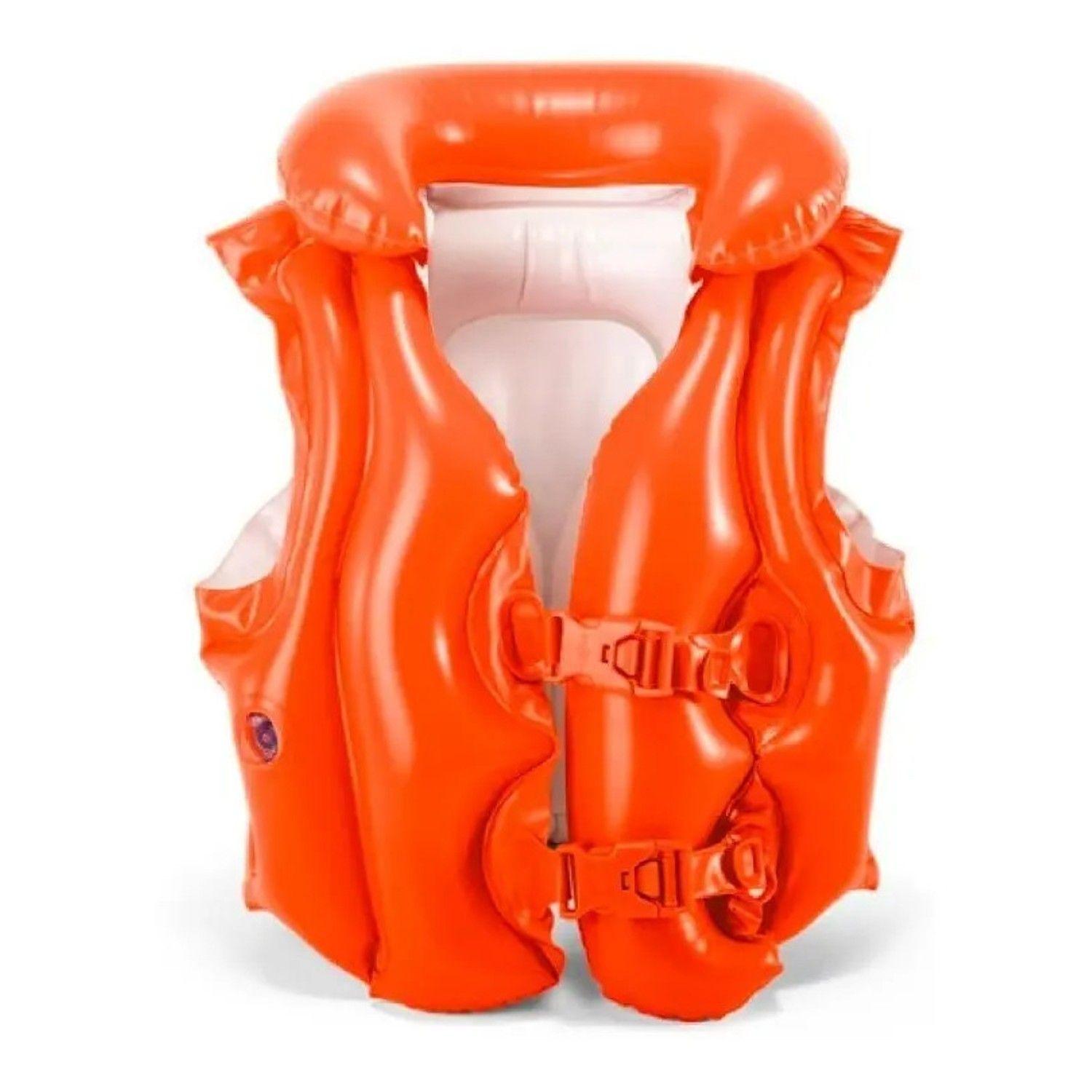 Flotador Chaleco Inflable Deluxe Niños Naranja Intex 58671-0