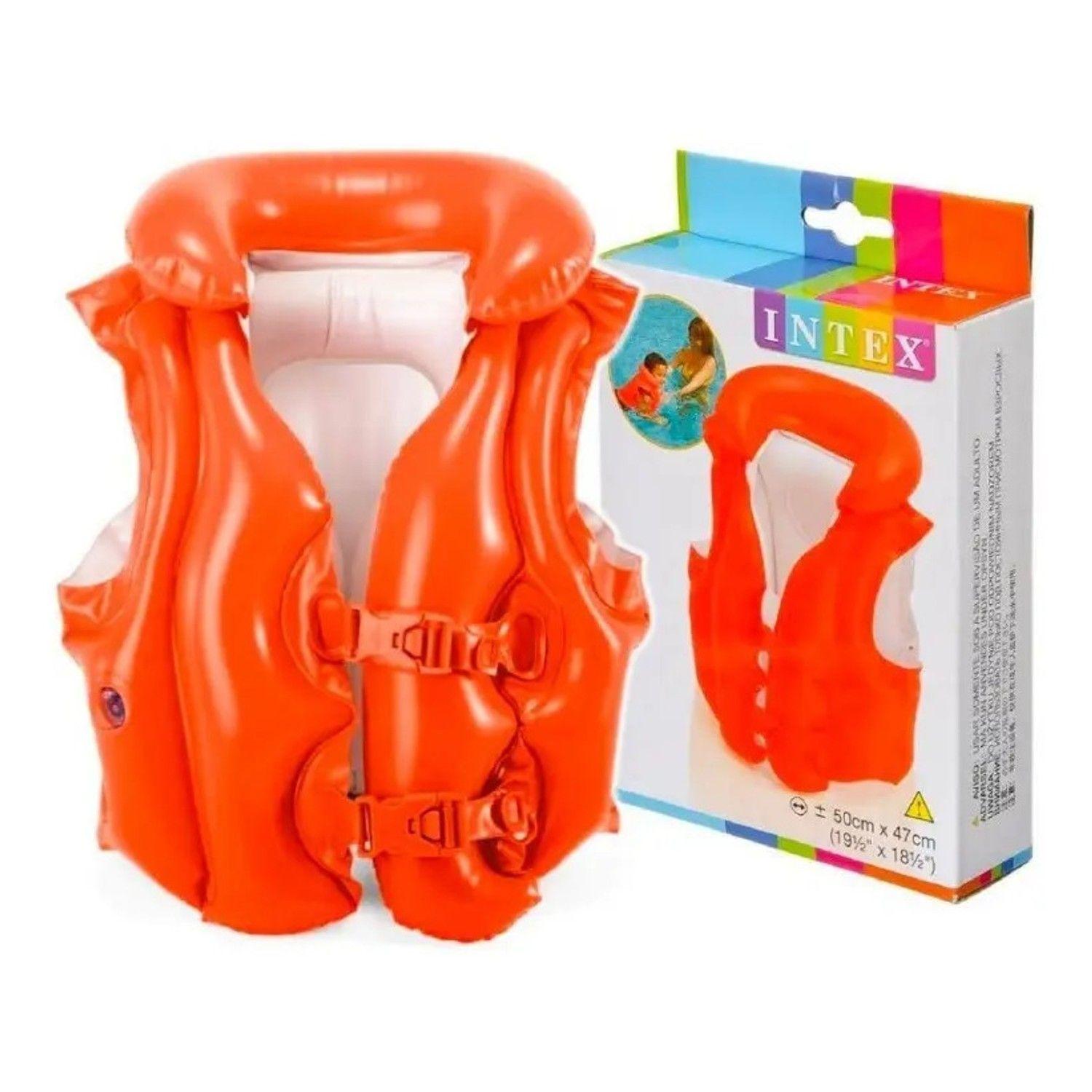 Flotador Chaleco Inflable Deluxe Niños Naranja Intex 58671-4