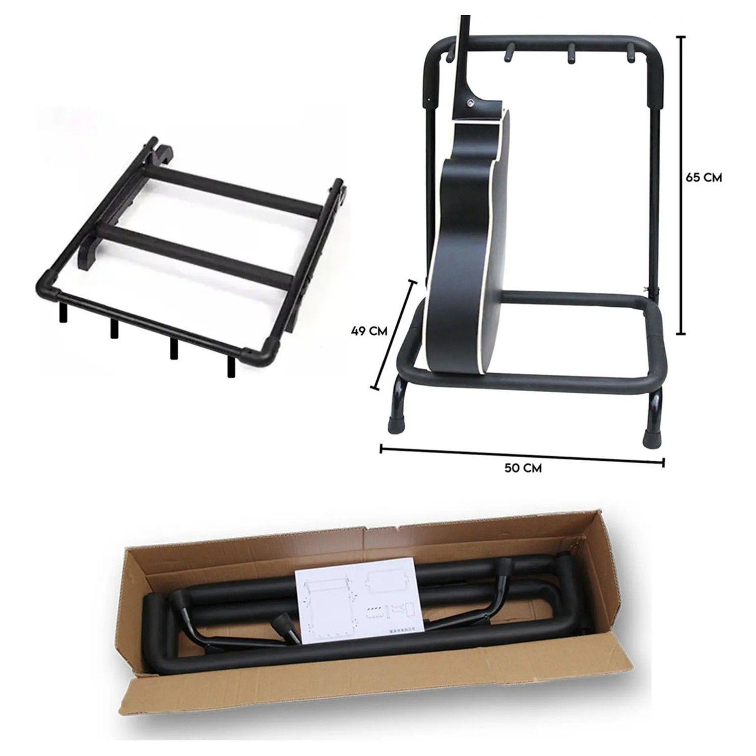 Atril Base Tripie Para 3 Guitarras Stand Bajos Portátil-2