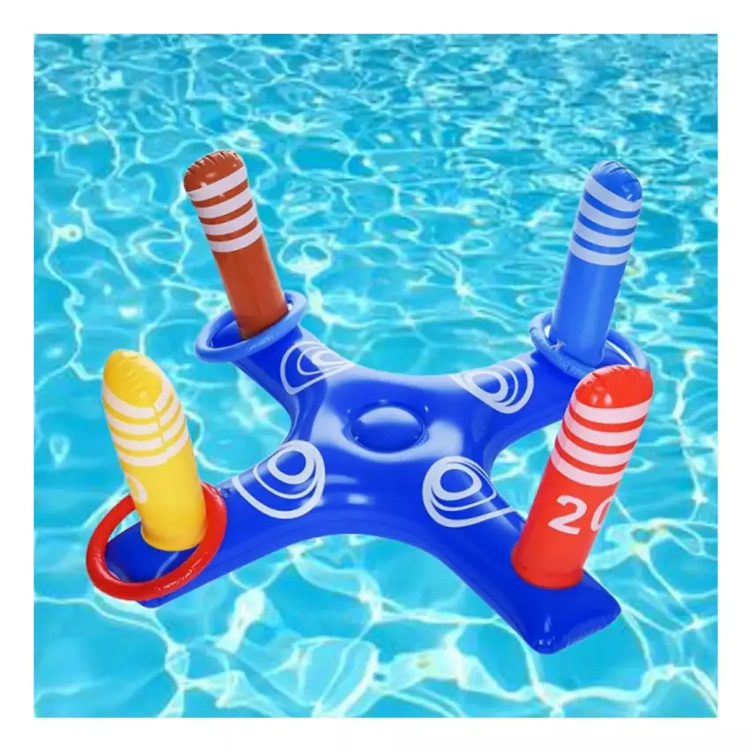 Juego Inflable Lanzamiento Anillos Aros Piscina Pool24k-3
