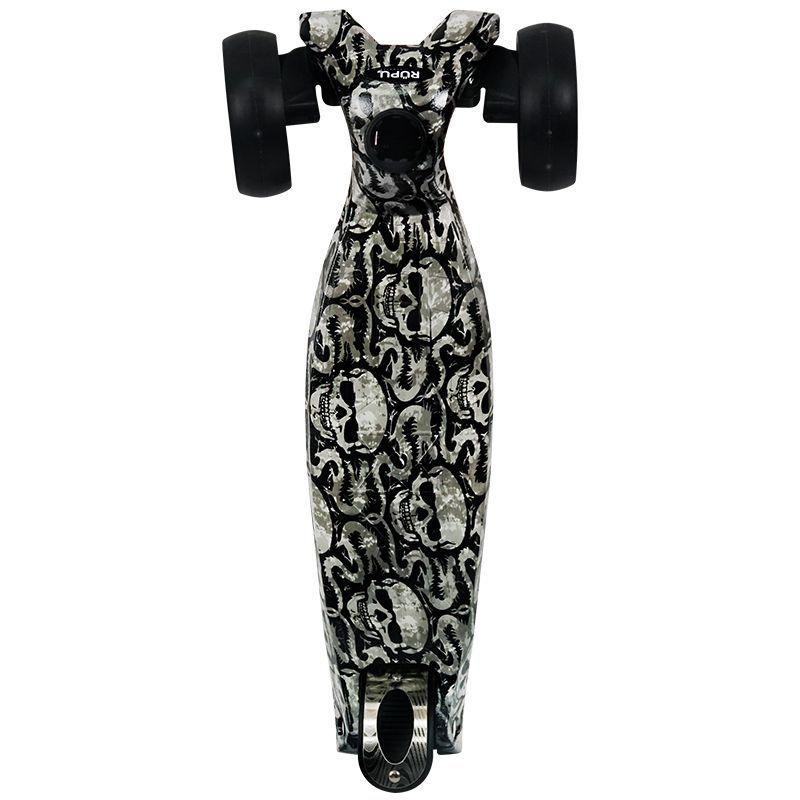 Scooter Monopatin Rupu Black Skull Regulable Ruedas Led-2