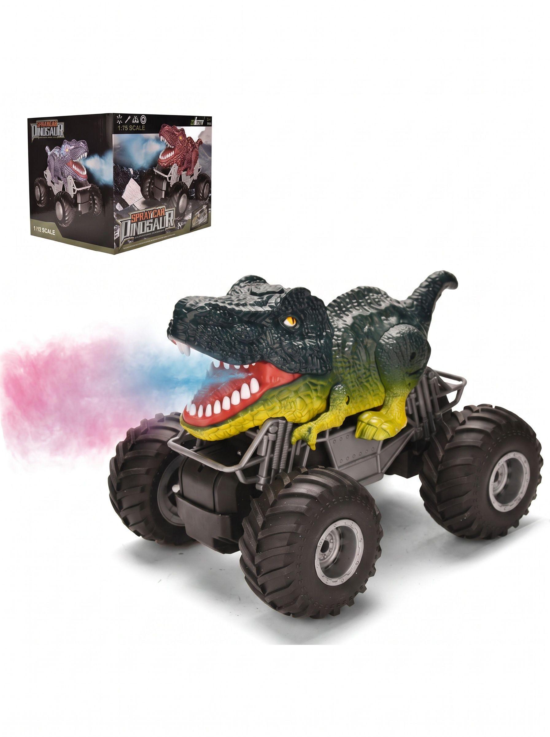 Auto Dinosaurio Recargable Control Remoto Vapor Juguete Niño Verde Dinosaurio-7