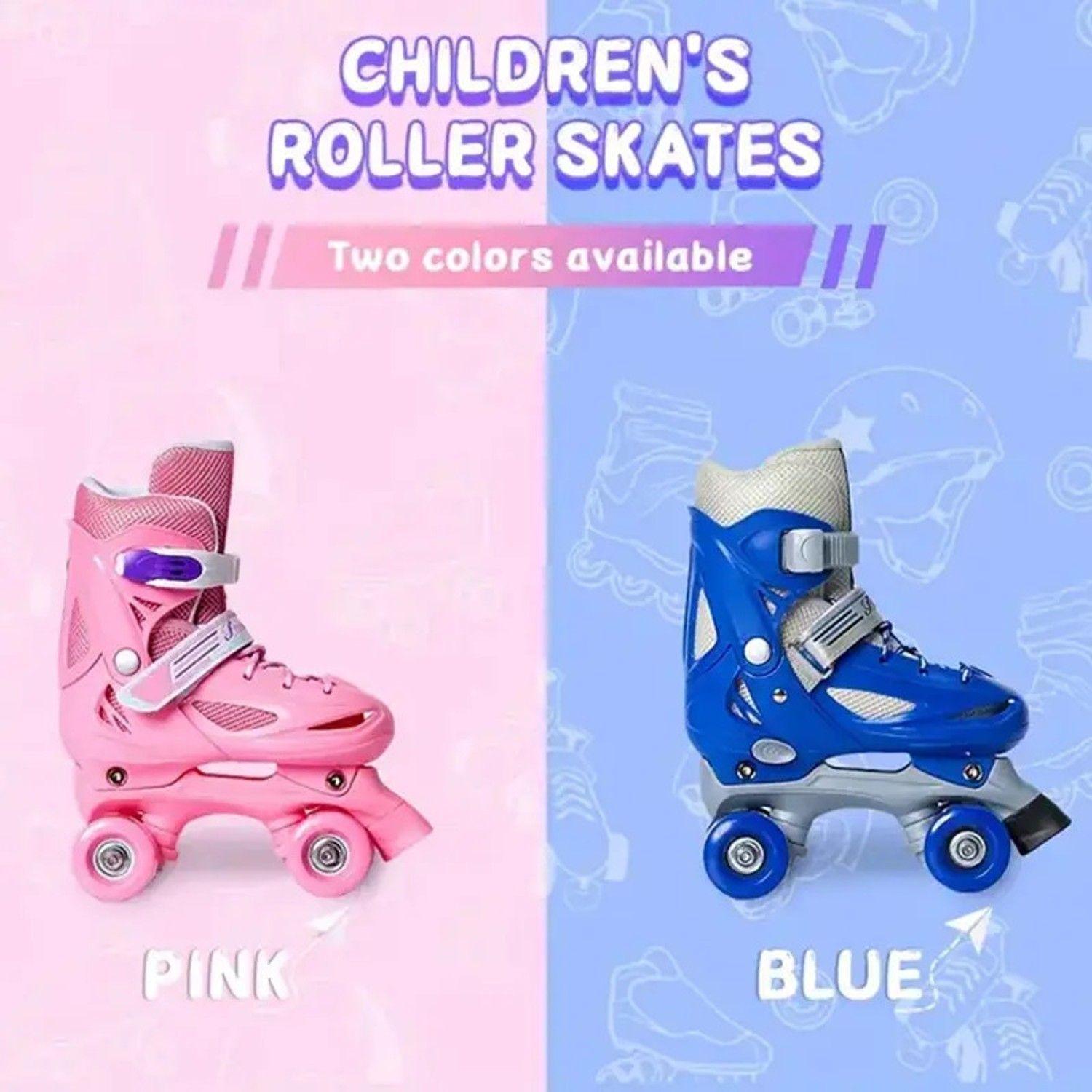 Patines 4 Ruedas Ajustable Artísticos Para Niñas Rosado -3
