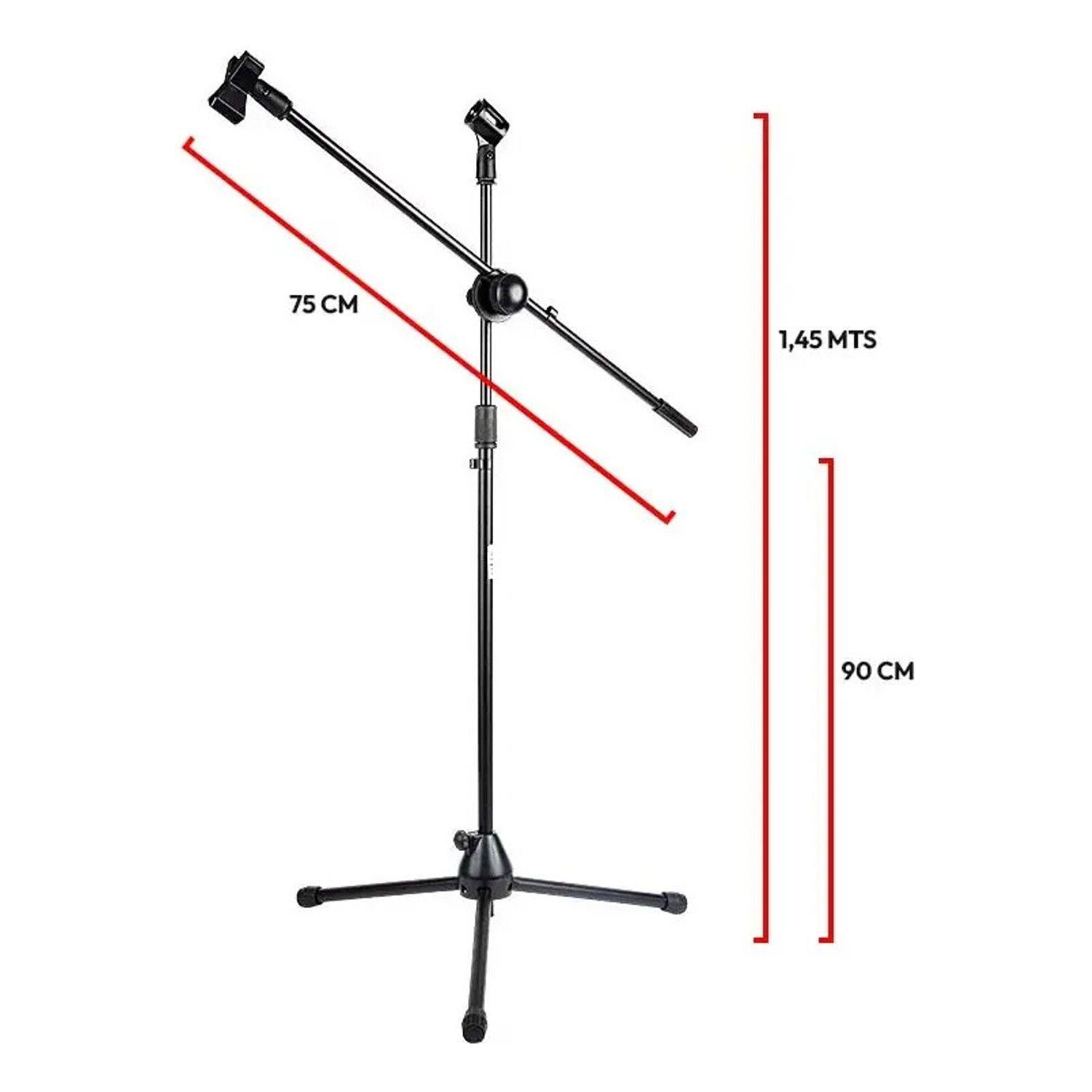 Atril Para Microfono Doble Soporte Atril Base Ajustable-2