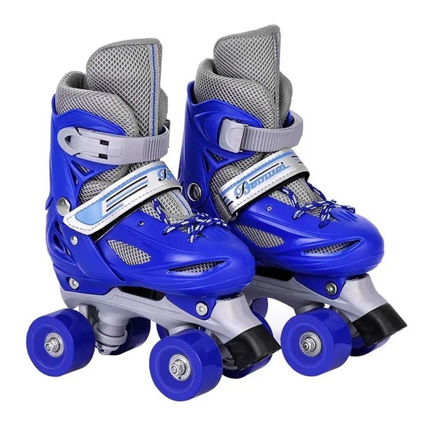 Patines 4 Ruedas Ajustable Azul Para Niños Artísticos -1