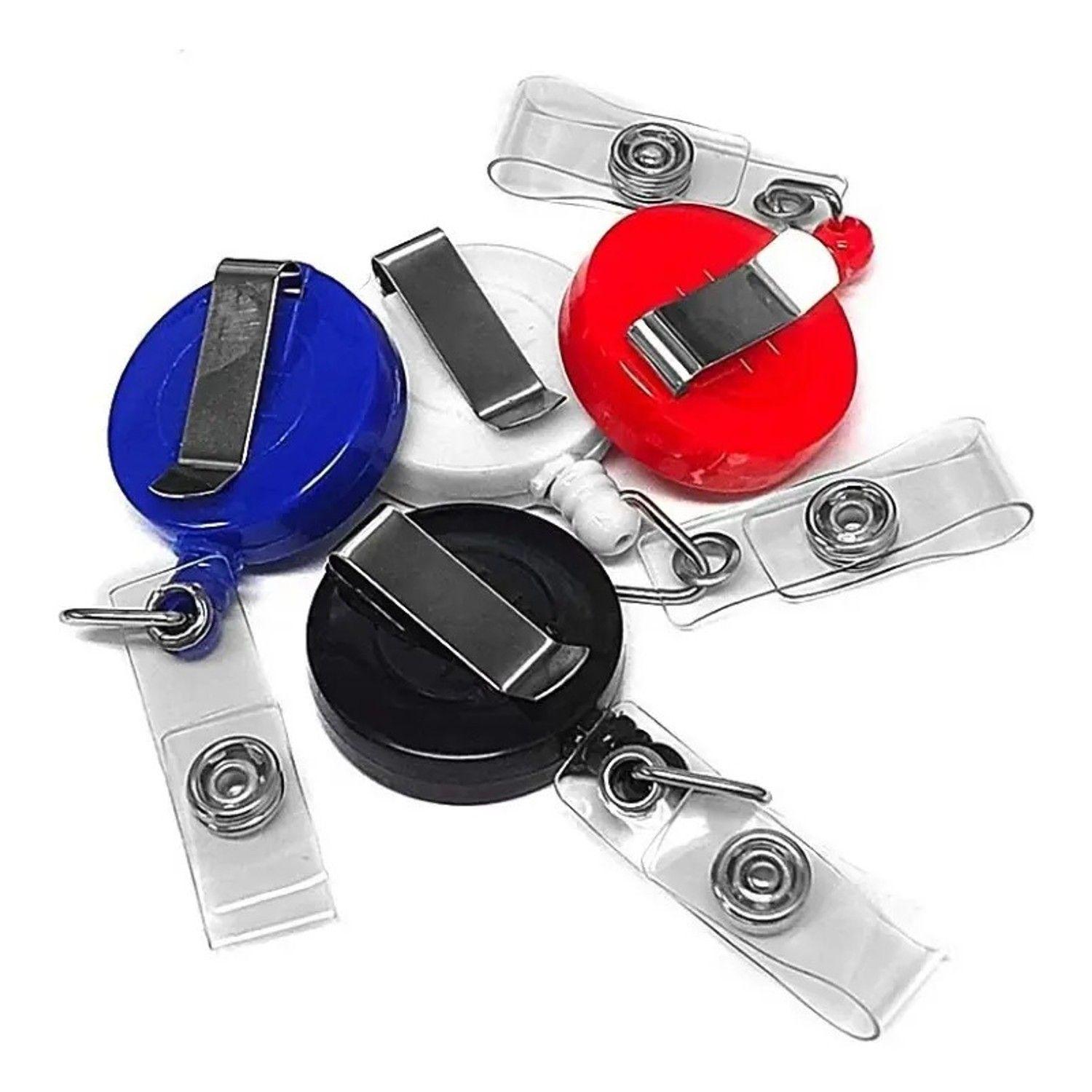 Pack 10 Porta Credenciales Yoyo Retráctil Rosado-4