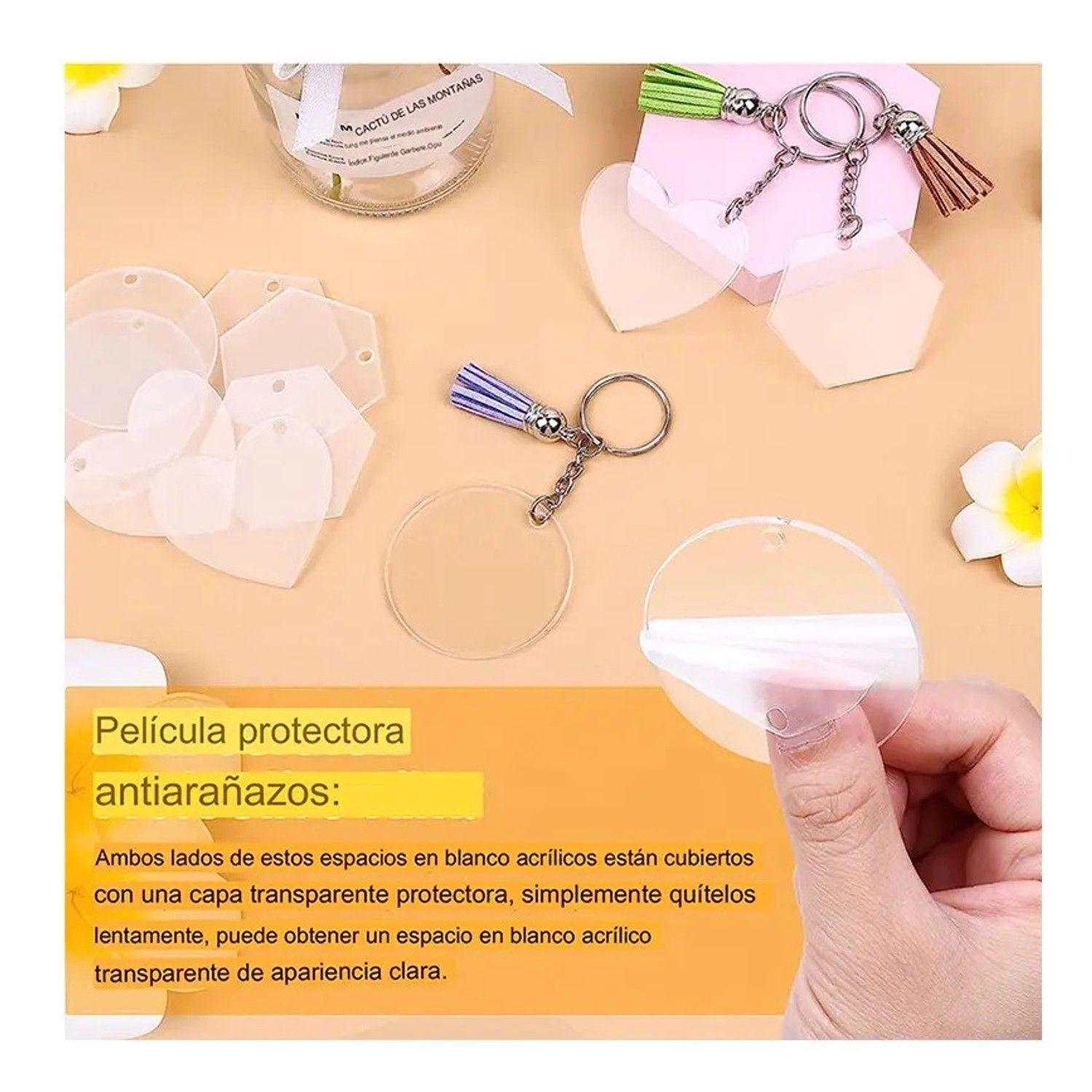 50 Llaveros Acrílicos Corazón Transparente Publicitario-7