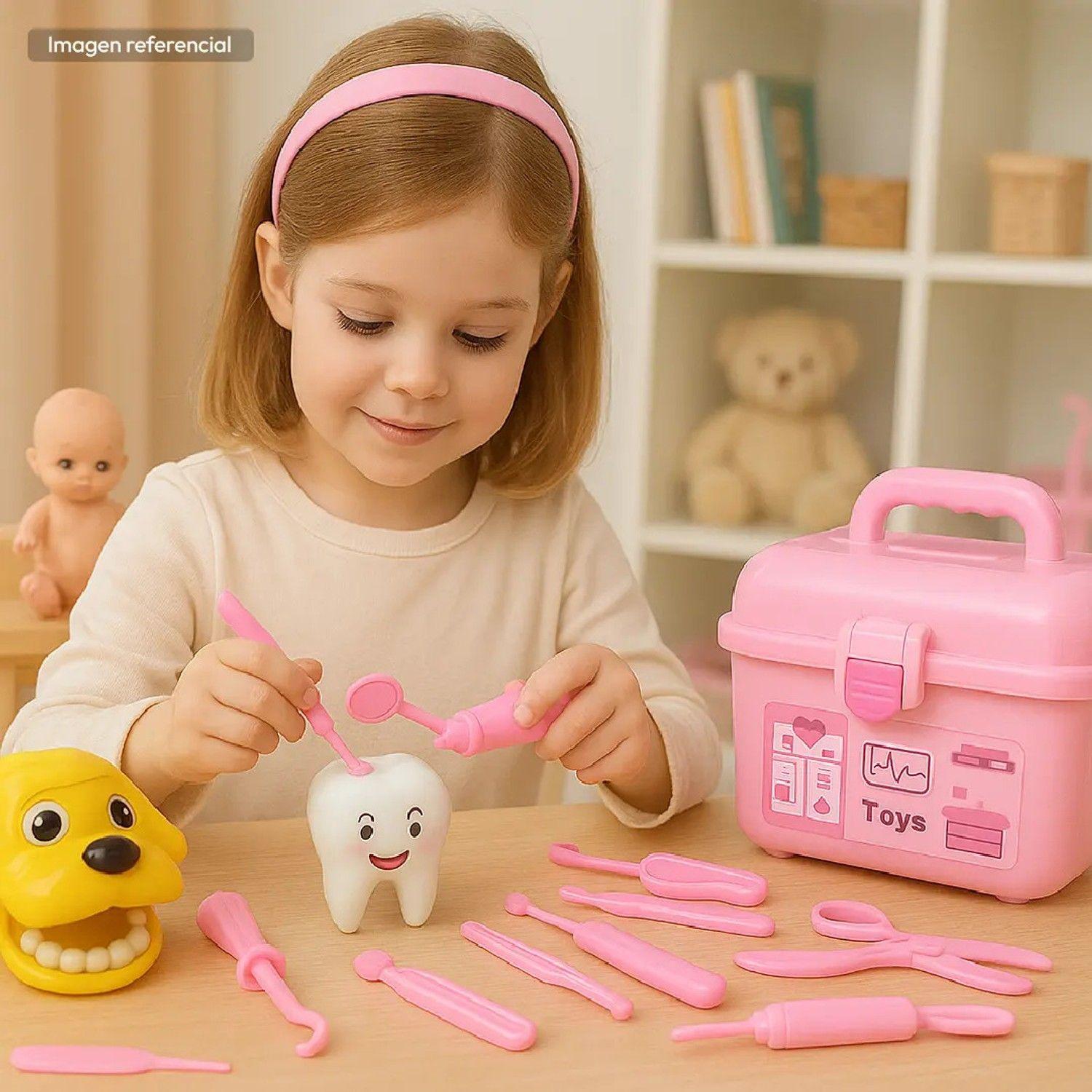 Set Doctor Juguete 75 Piezas Rosado Maletín Médico Niños Rosado-4
