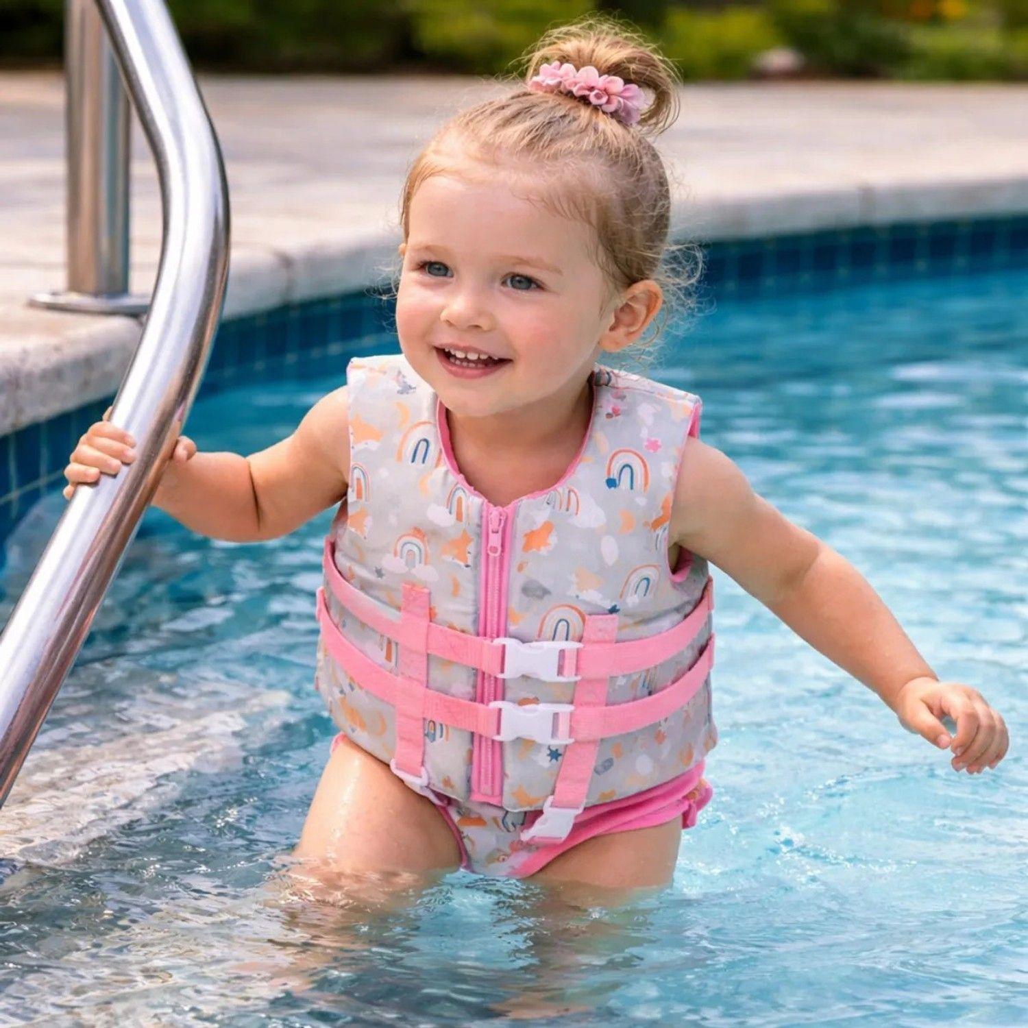 Chaleco Salvavidas Infantil Ajustable Rainbow Pool24k Verano-5