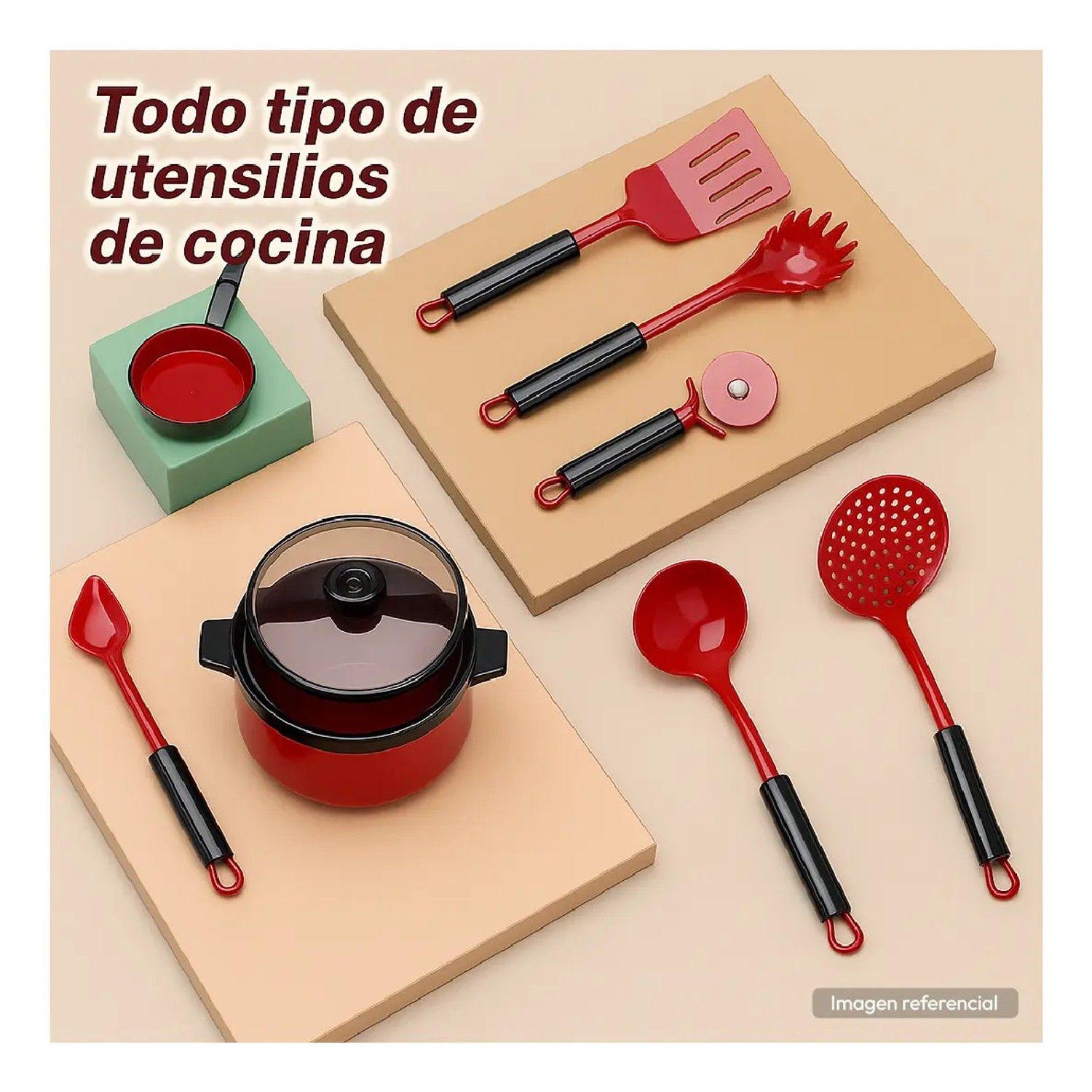 Set Cocina Juguete 73 Piezas Mini Chef Accesorios Niños Rojo-3