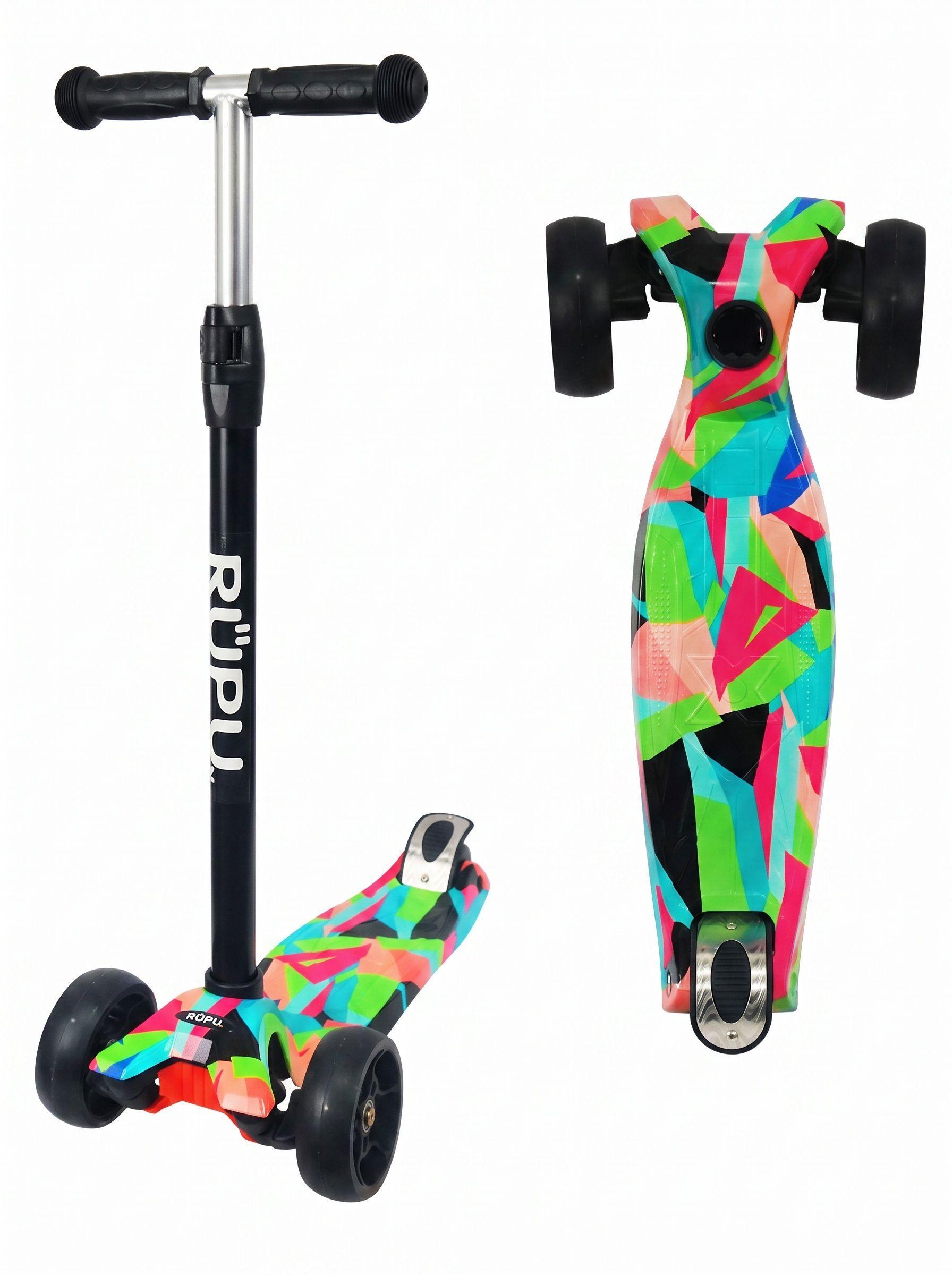 Scooter Monopatin Rupu Scootart Wave Regulable Rueda Led-1