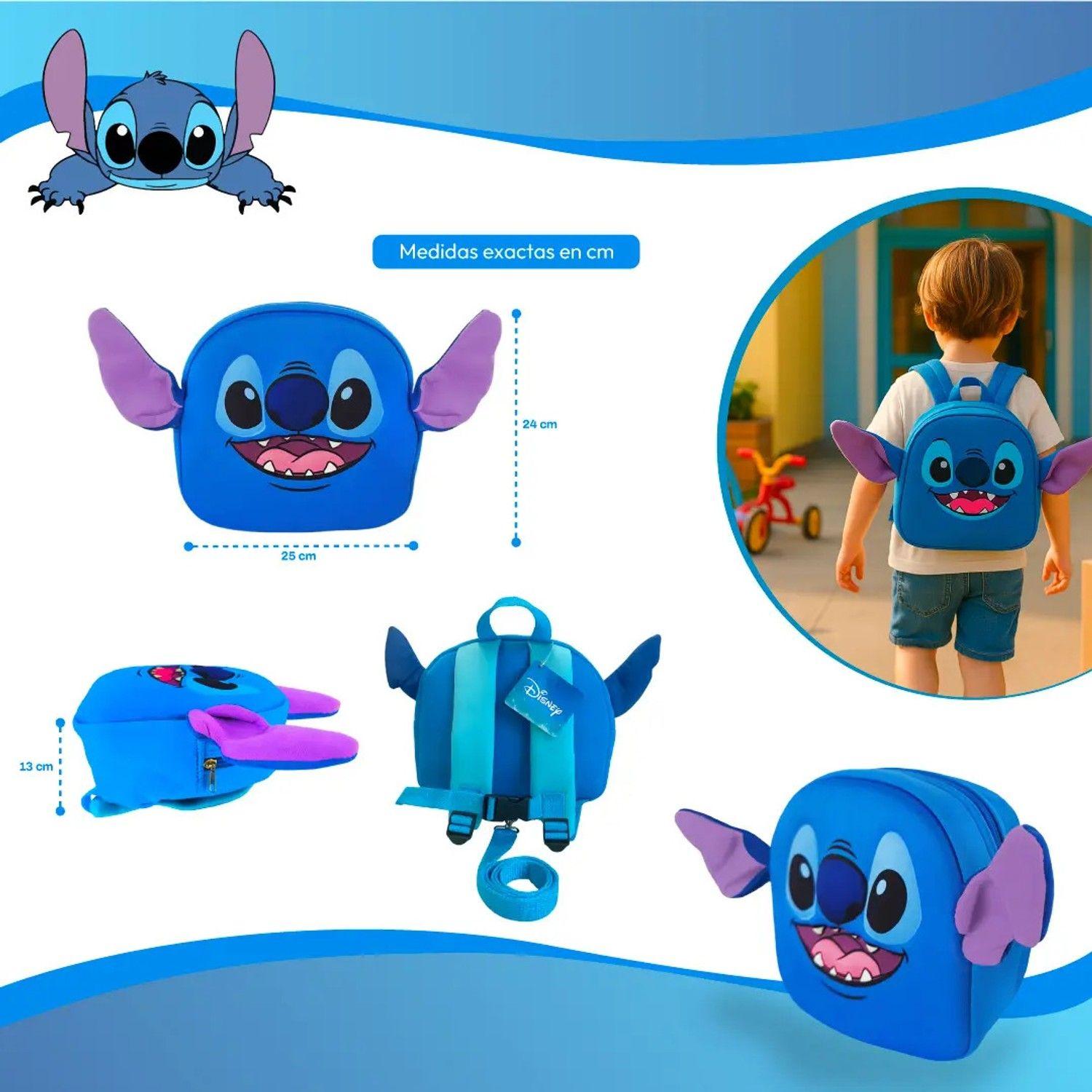 Mochila Infantil Stitch Disney Con Correa Seguridad Niños-2