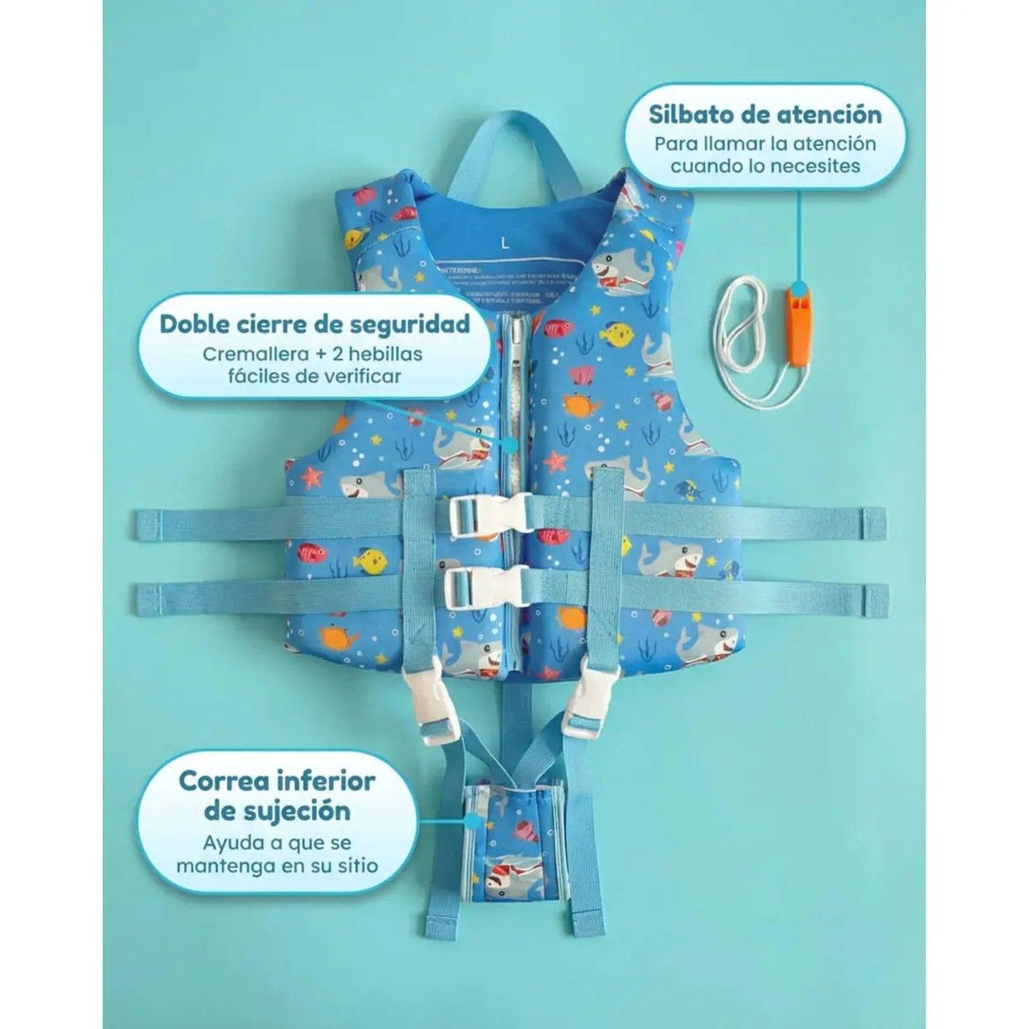 Chaleco Salvavidas Infantil Ajustable Tiburon Pool24k-4