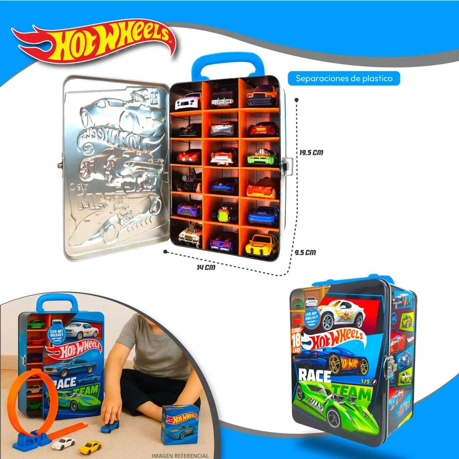 Caja Hot Wheels Guarda 18 Autos Estuche Metálico Juguete-2