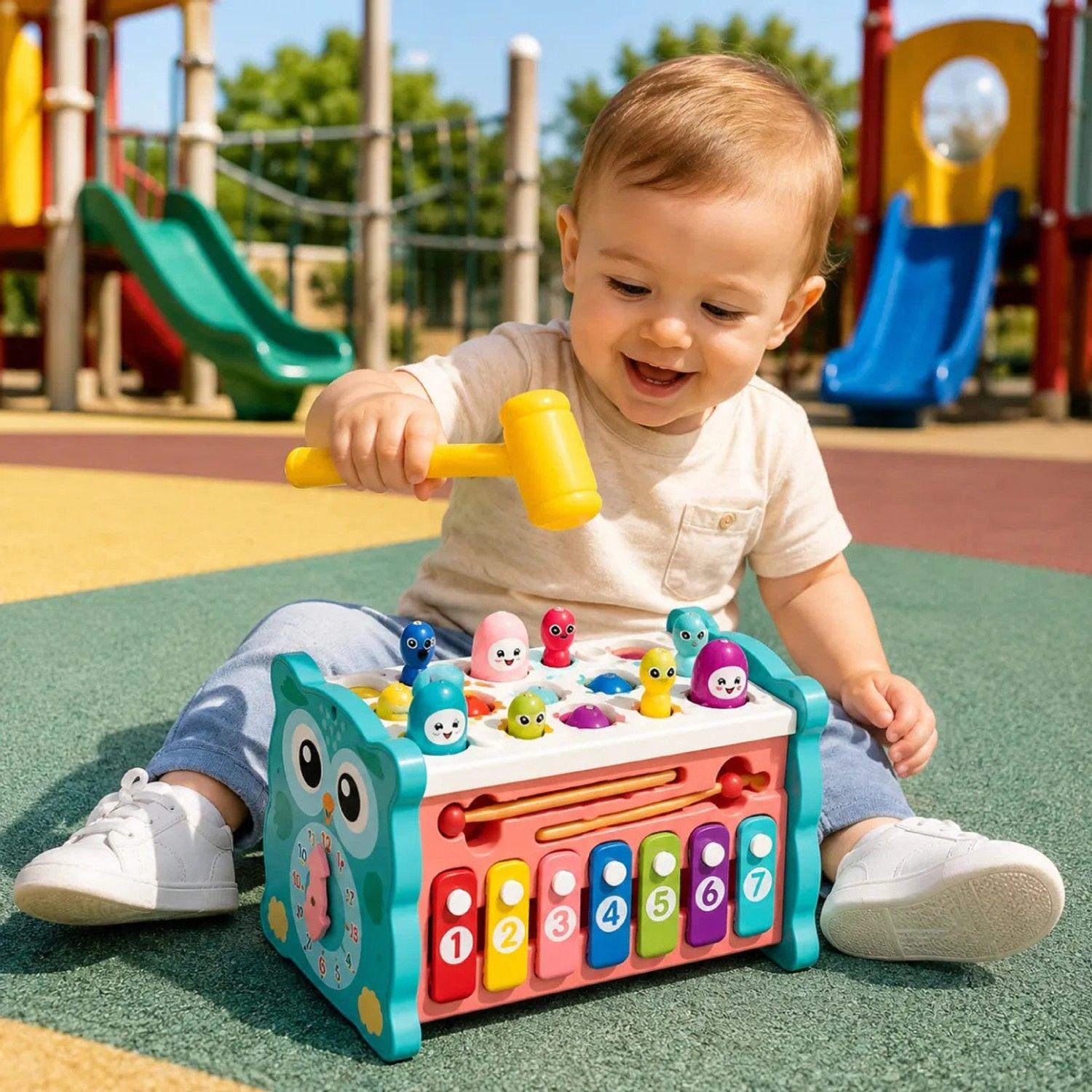 Juguete Didáctico 8 En 1 Educativo Bebes Niños Montessori Celeste-2