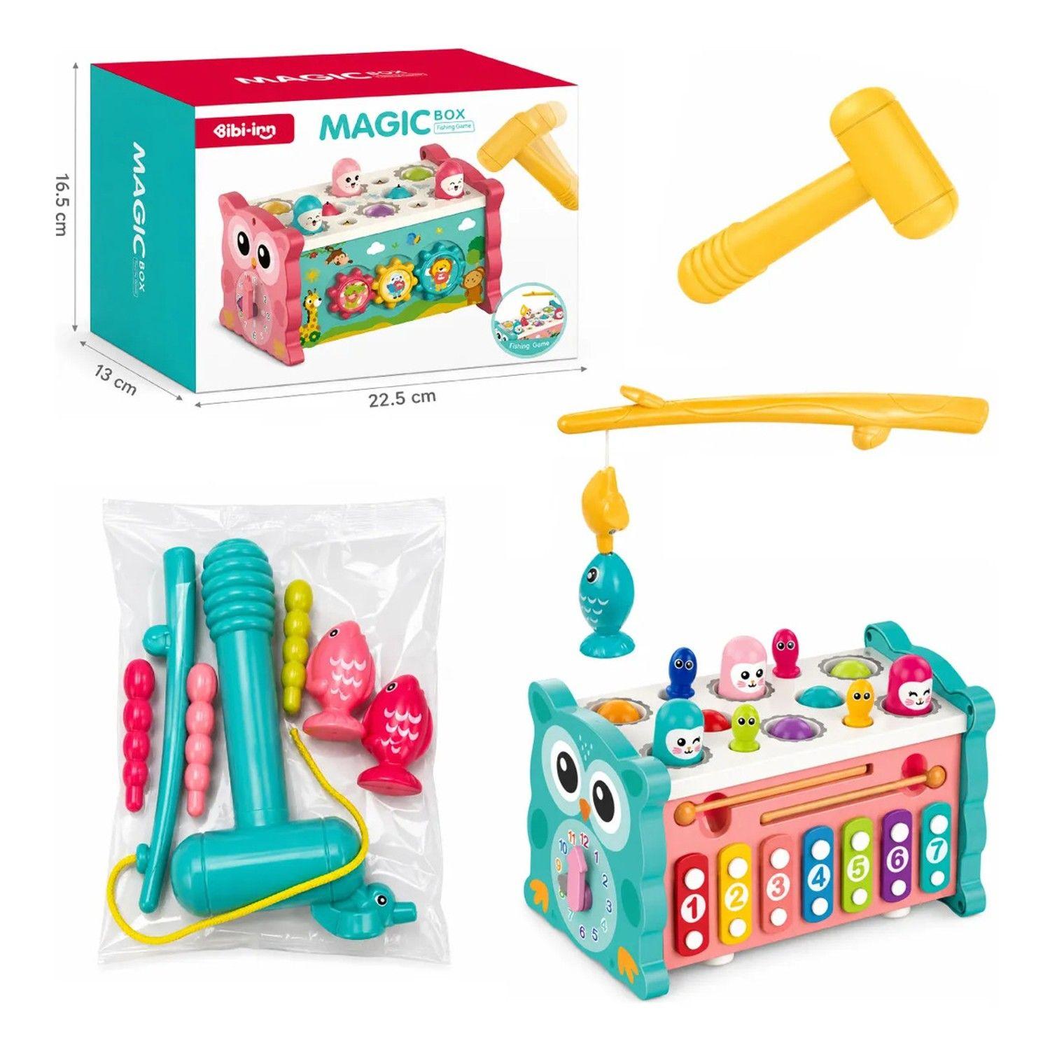 Juguete Didáctico 8 En 1 Educativo Bebes Niños Montessori Celeste-5