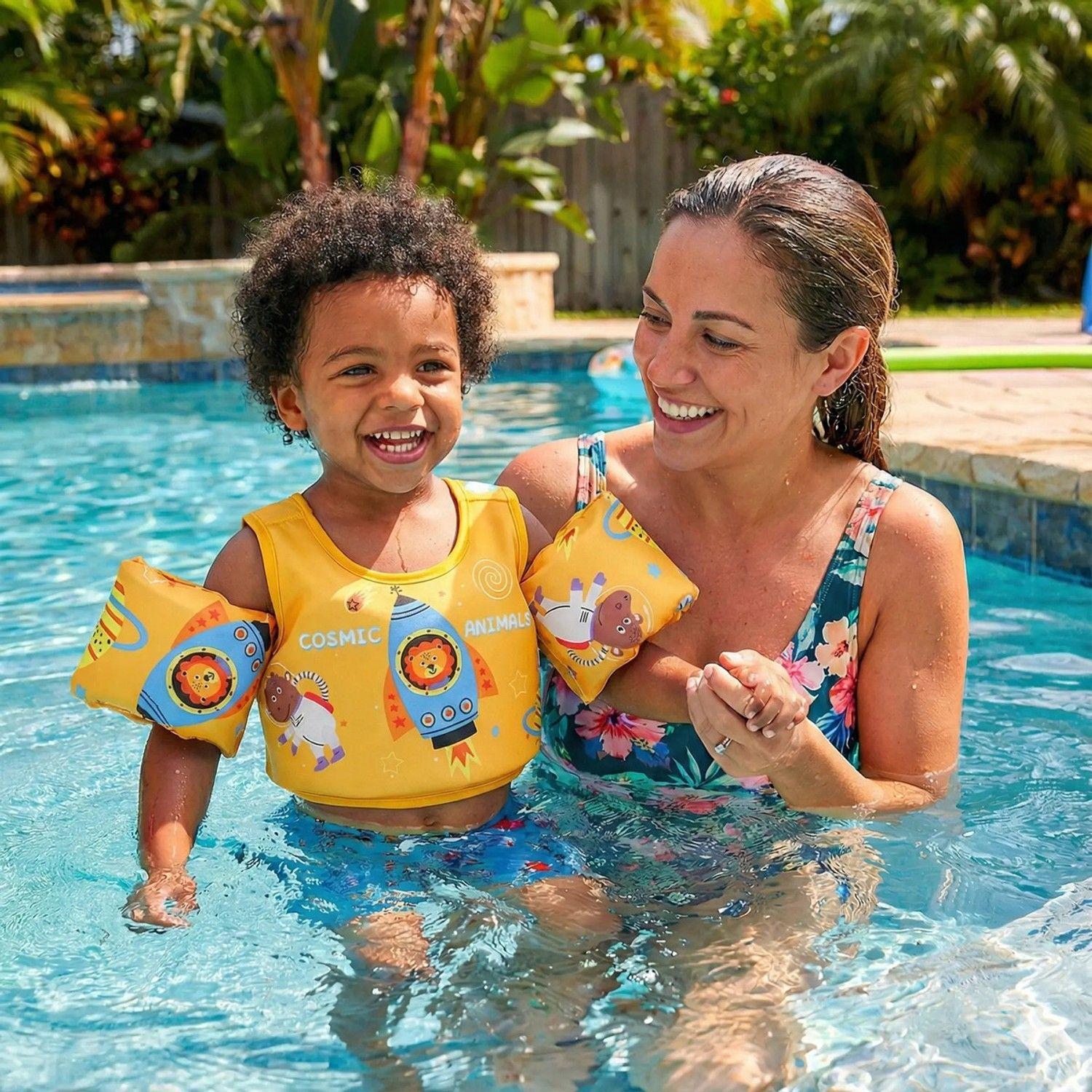 Chaleco Flotador Cohete Leon Niños 4 A 8 Años Piscina Verano-2