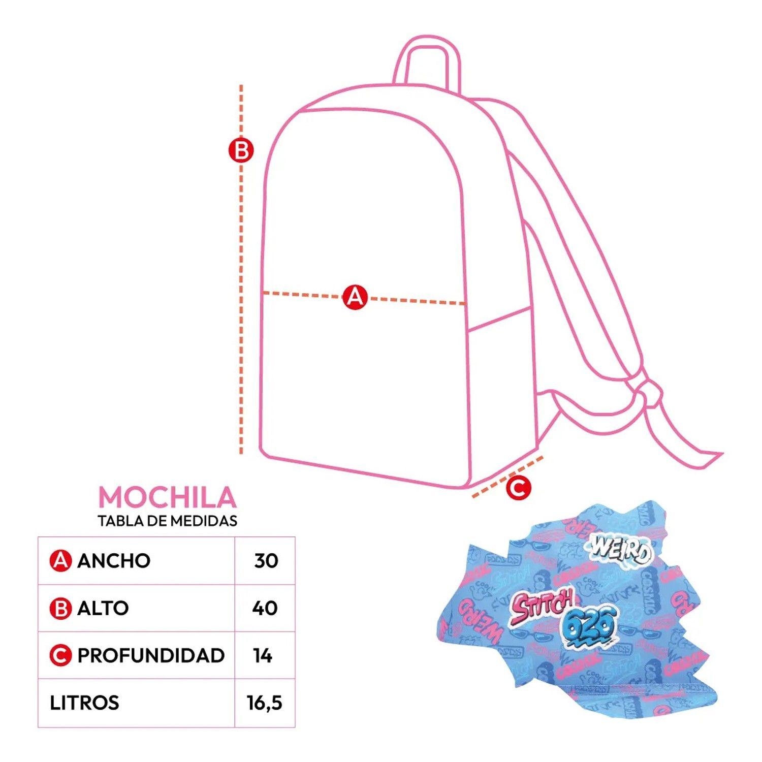 Mochila Stitch Escolar Disney Original Infantil Diseños-3
