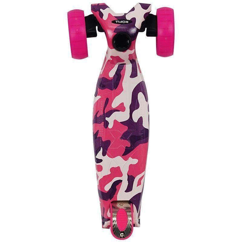Scooter Monopatin Army Pink Niñas Rupu Rueda Led Regulable-1