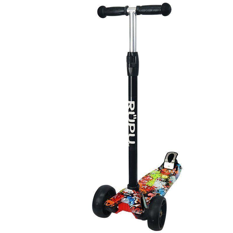 Scooter Monopatin Rupu Cartoons Two Niños Regulable Rueda Led-2