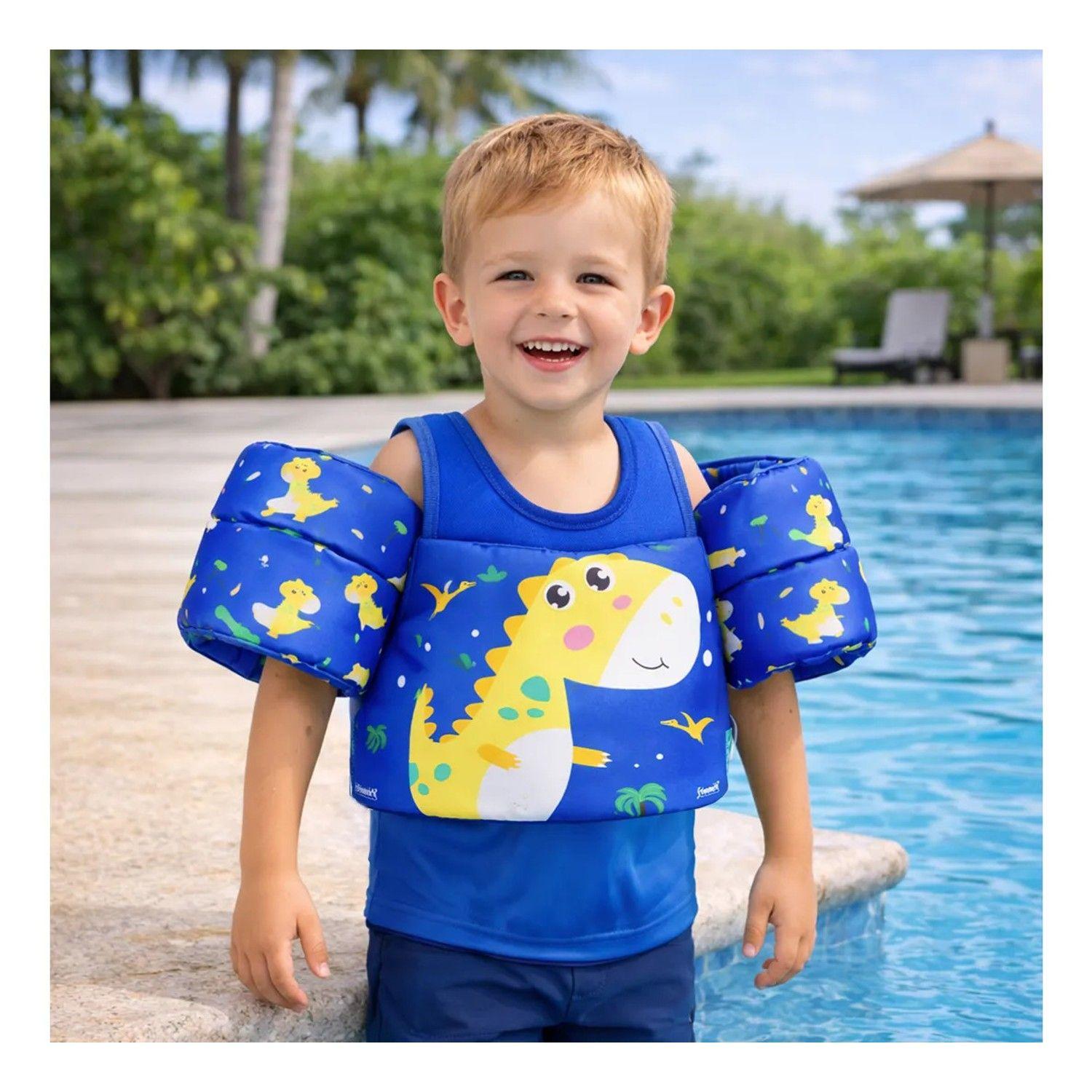 Chaleco Flotador Alitas Dinosaurio 2 A 6 Años Niños Piscina-3