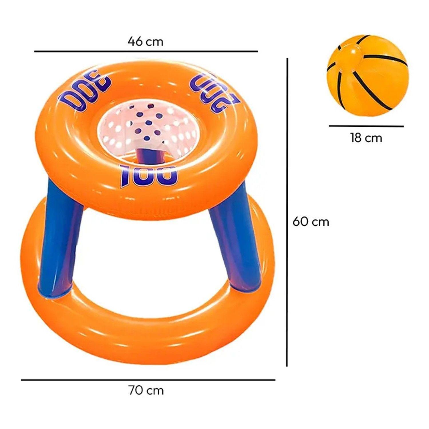 Juego Inflable Aro Basquet Pelota Piscina Niños Pool24k-3
