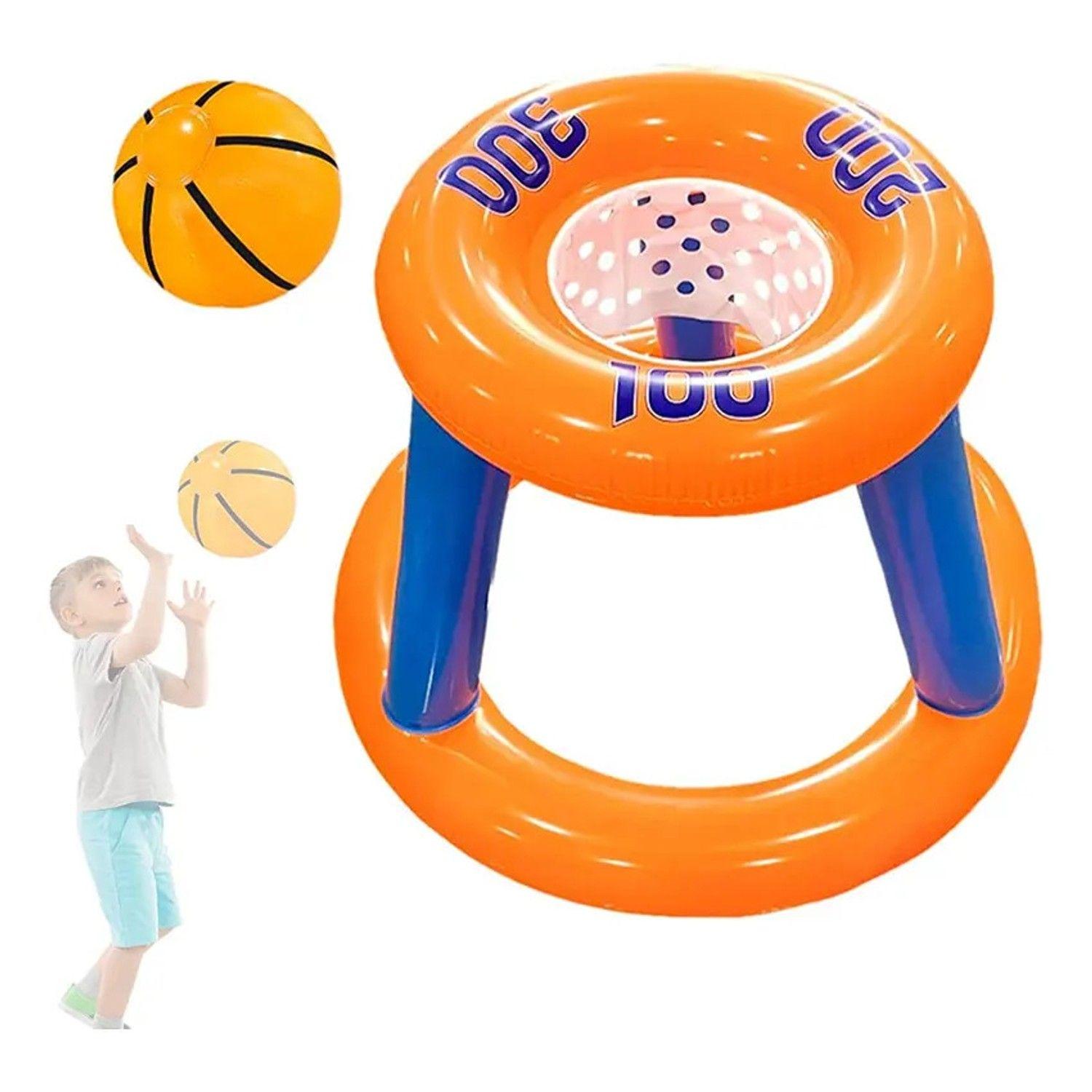 Juego Inflable Aro Basquet Pelota Piscina Niños Pool24k-6