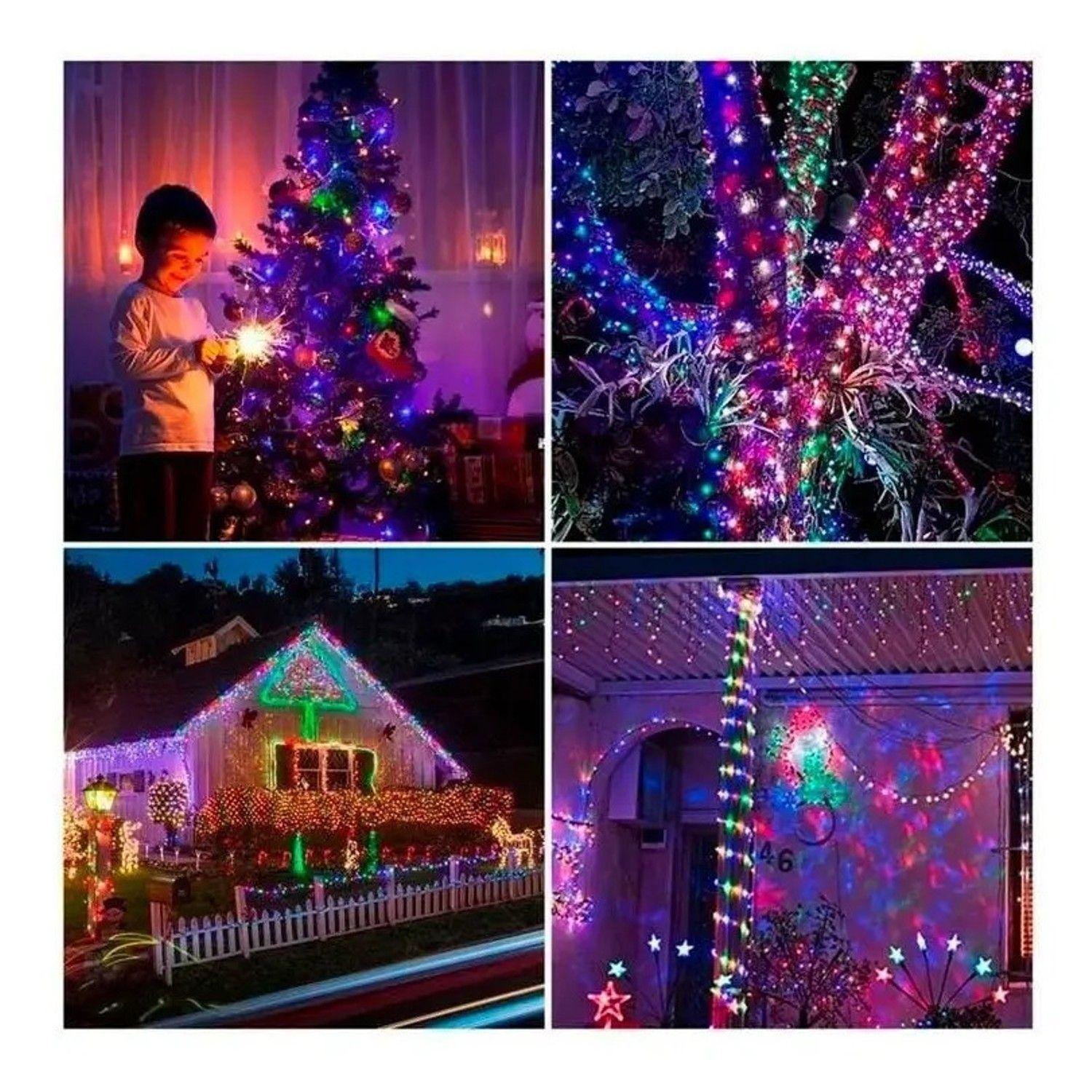 Luces Hada Alambre Guirnalda Solar 200 Led Multicolor 20m-2