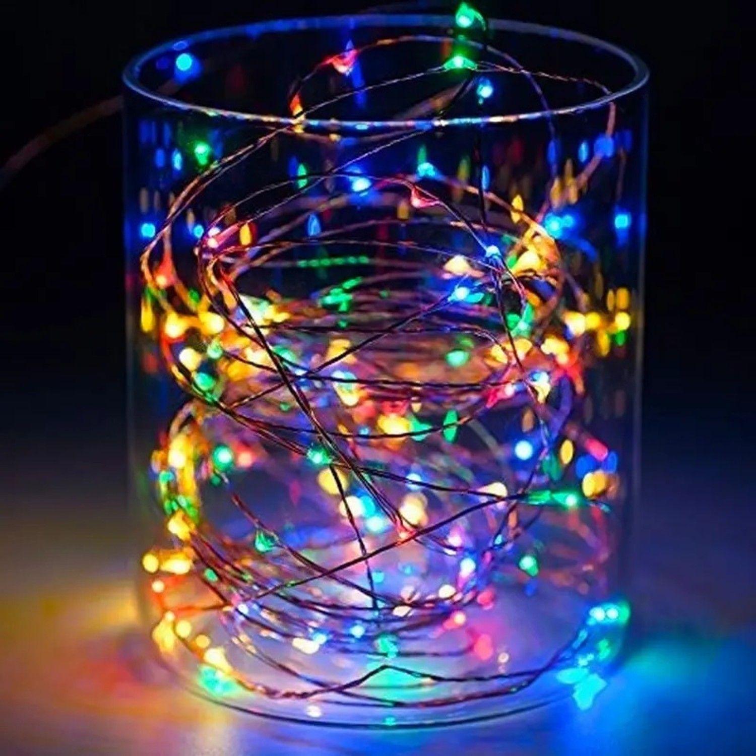 Luces Hada Alambre Guirnalda Solar 200 Led Multicolor 20m-4
