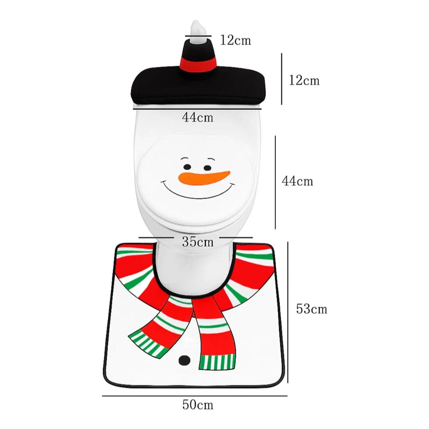 Set De Baño Muñeco De Nieve 3 Piezas Adorno Navidad-4