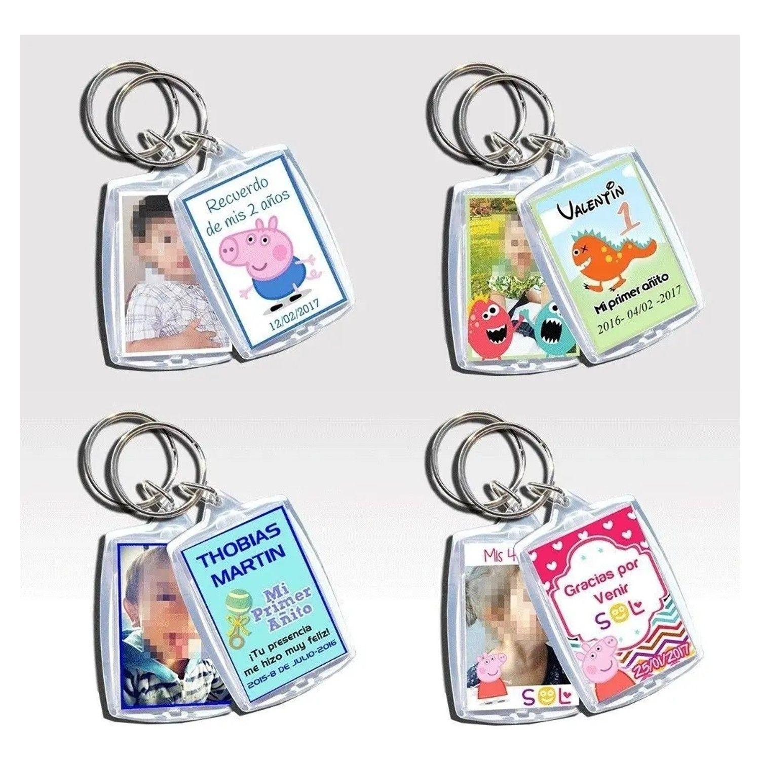 Pack 100 Llaveros Acrílico Portafoto Publicitario-4