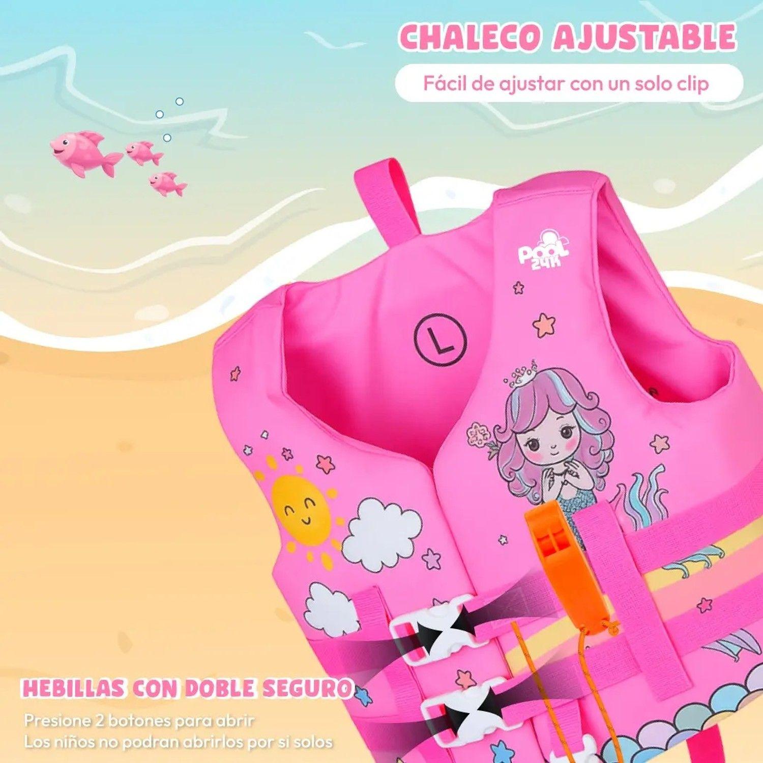 Chaleco Flotador Niñas Sirenita Natación Seguridad Piscina-4