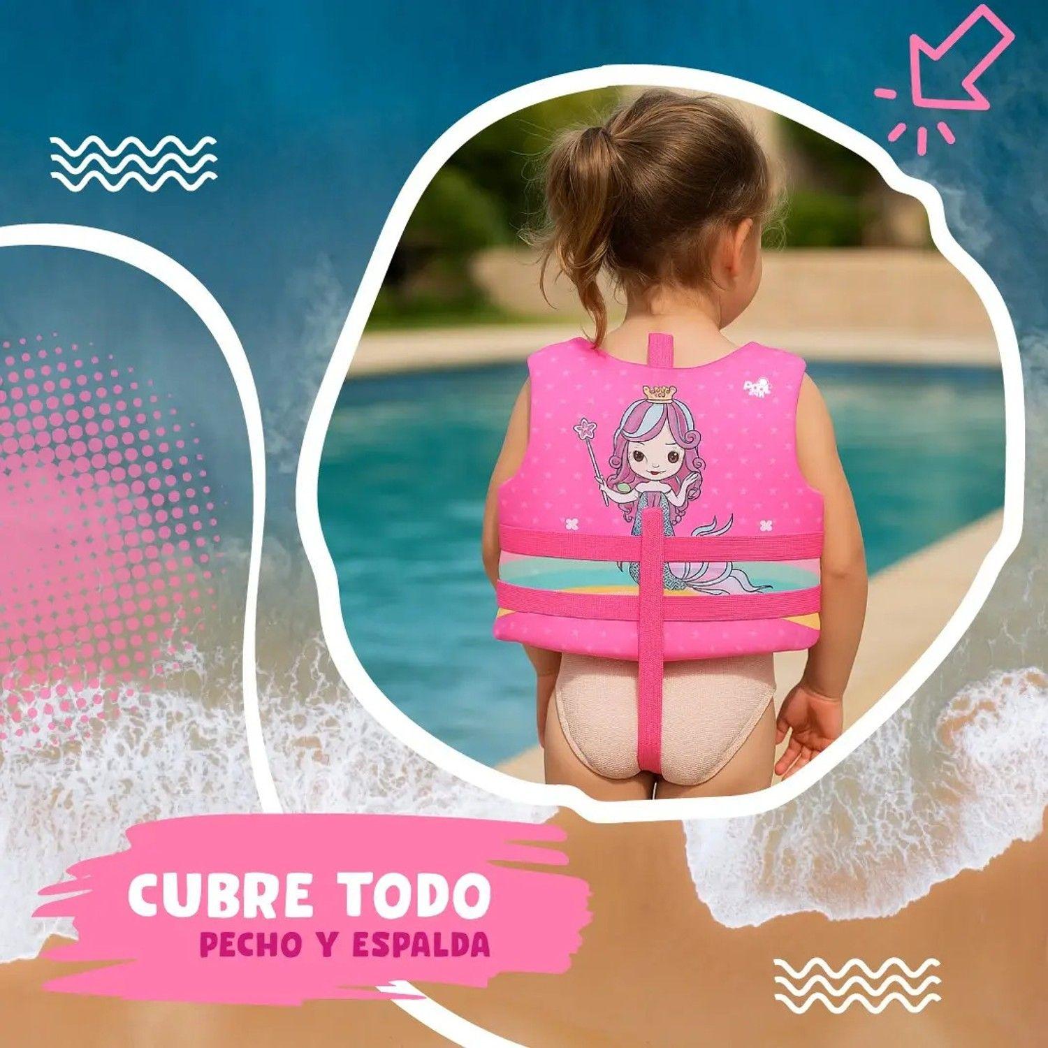 Chaleco Flotador Niñas Sirenita Natación Seguridad Piscina-5