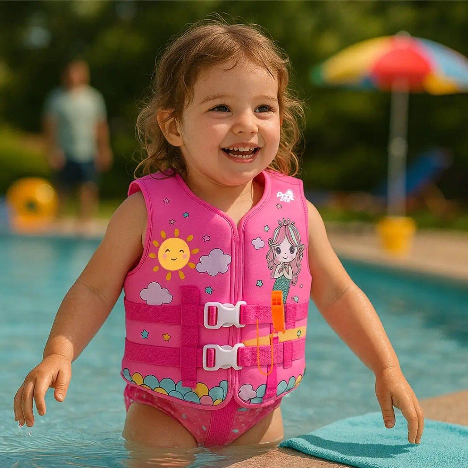 Chaleco Flotador Niñas Sirenita Natación Seguridad Piscina-6