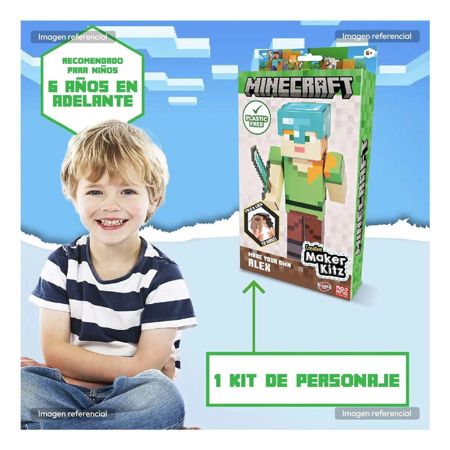 Minecraft Alex Figura Armable Cartón Kit Original Niños-3