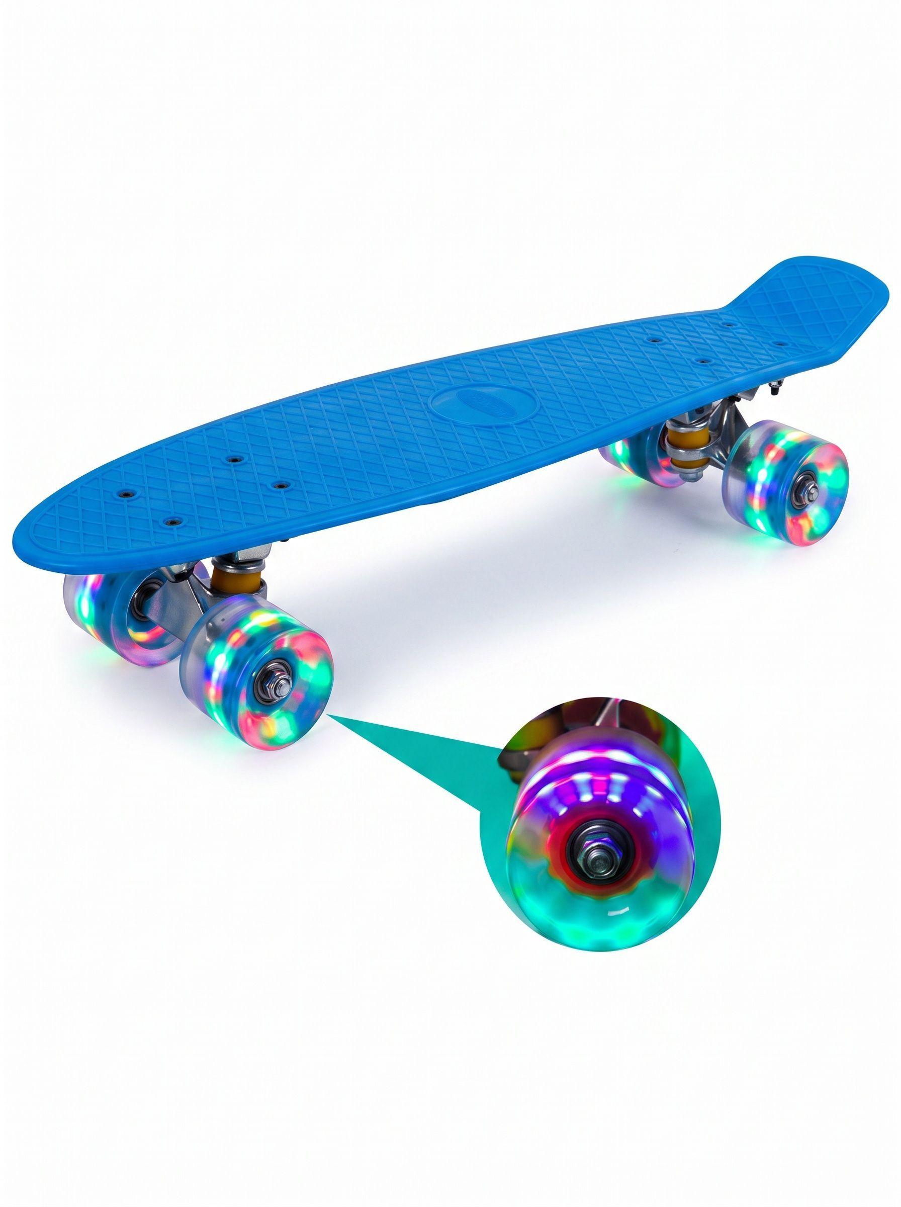 Skate Penny Patineta Celeste Ruedas Led Niños / Lhua Store Colores-2