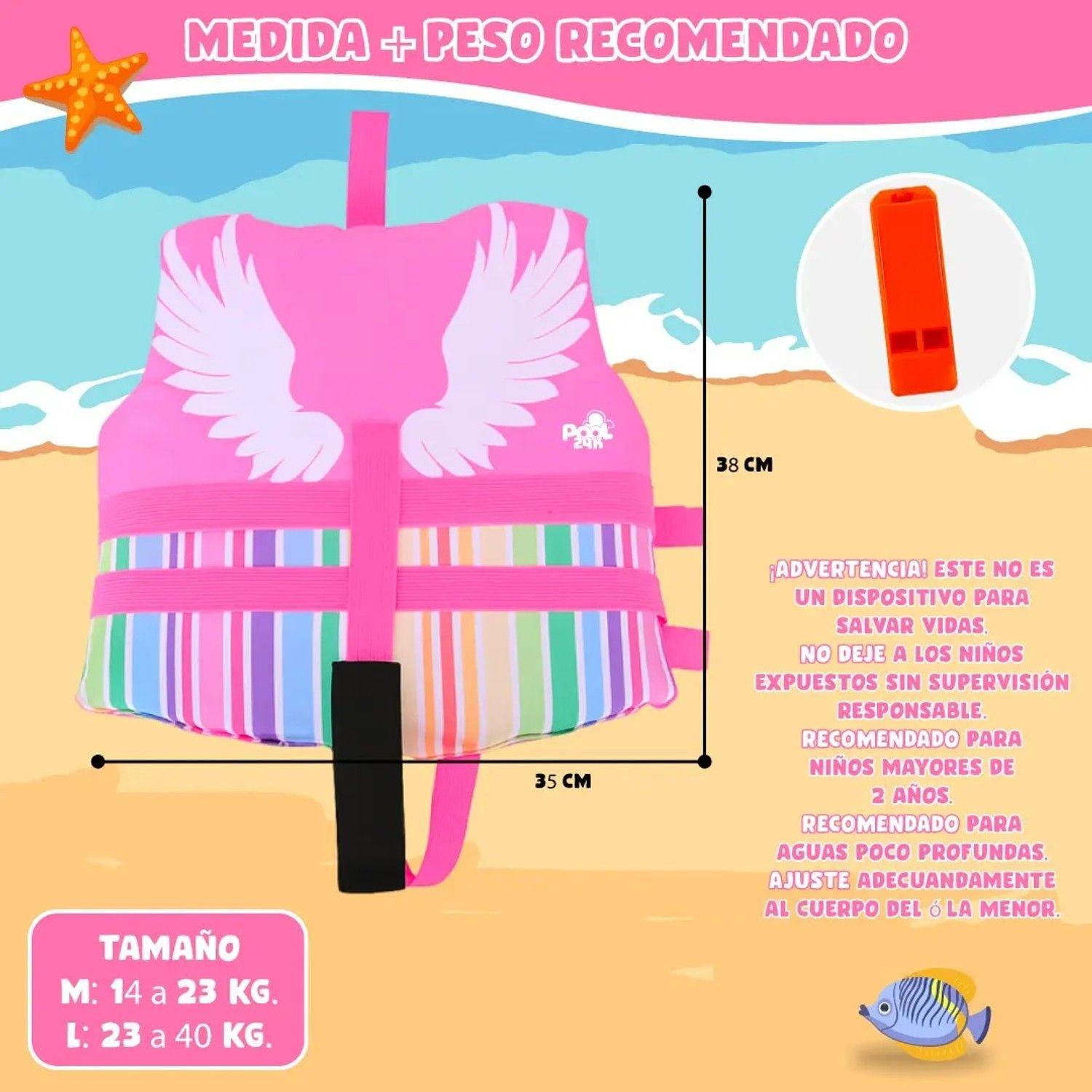 Chaleco Flotador Niñas Unicornio Natación Seguridad Piscina-3