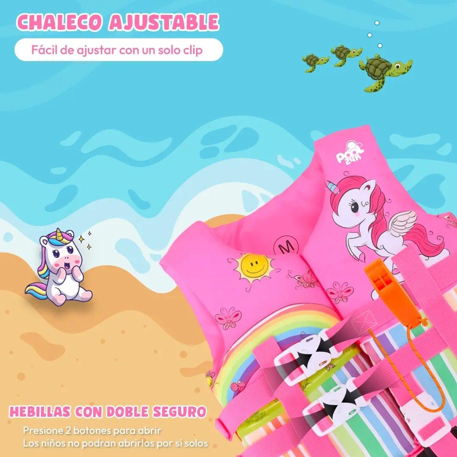 Chaleco Flotador Niñas Unicornio Natación Seguridad Piscina-4