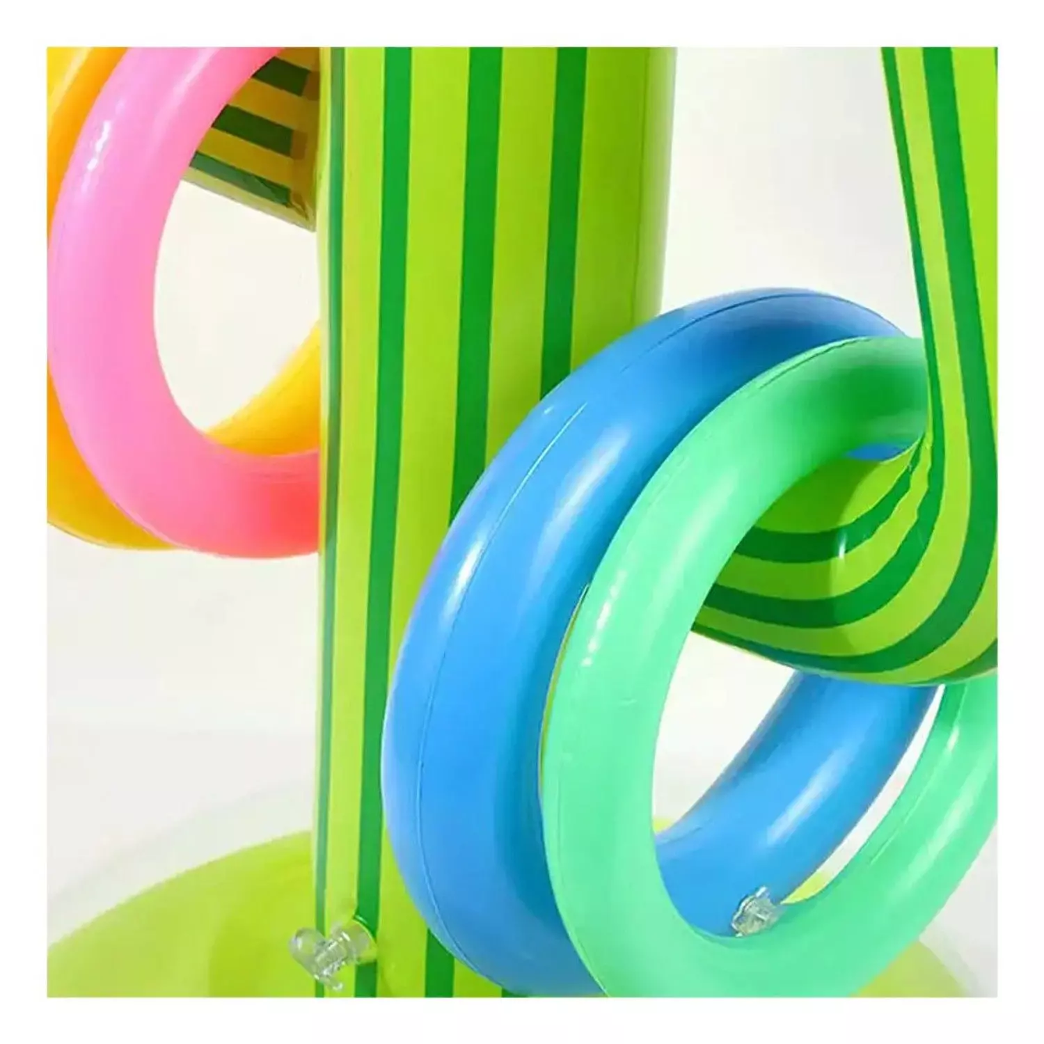 Juego Cactus Inflable Lanzamiento Anillos Piscina Pool24k-4