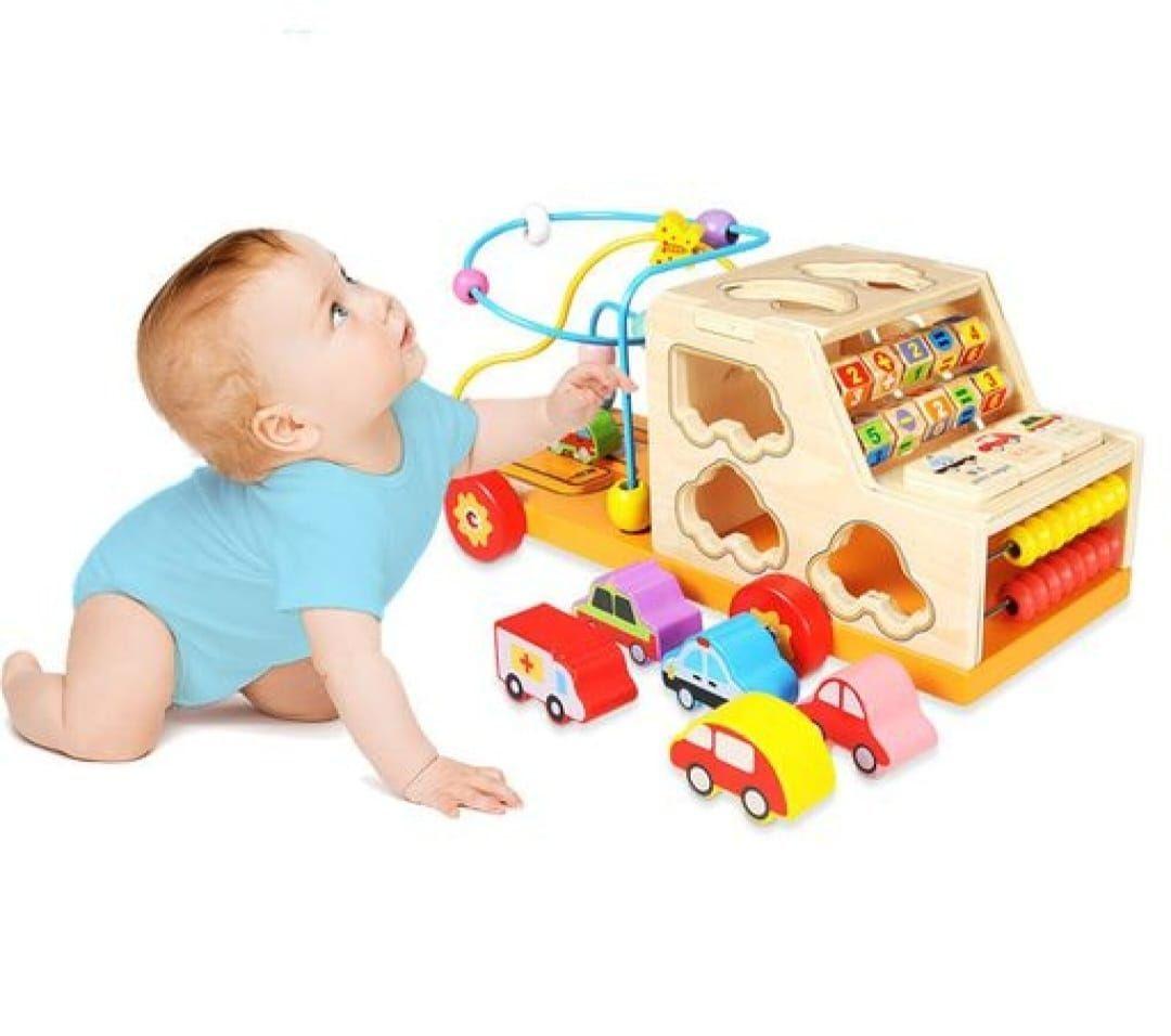 Camión Multifuncional Juego Didáctico Madera Bebe-niños-3