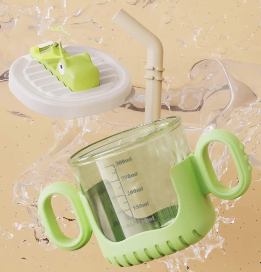 Vaso Entrenamiento con bombilla cocodrilo Verde-2