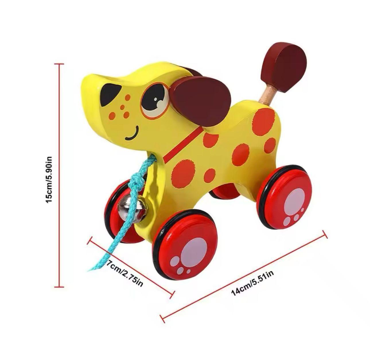 Juguete Animalitos De Arrastre sonajero Madera Juego Perrito-1