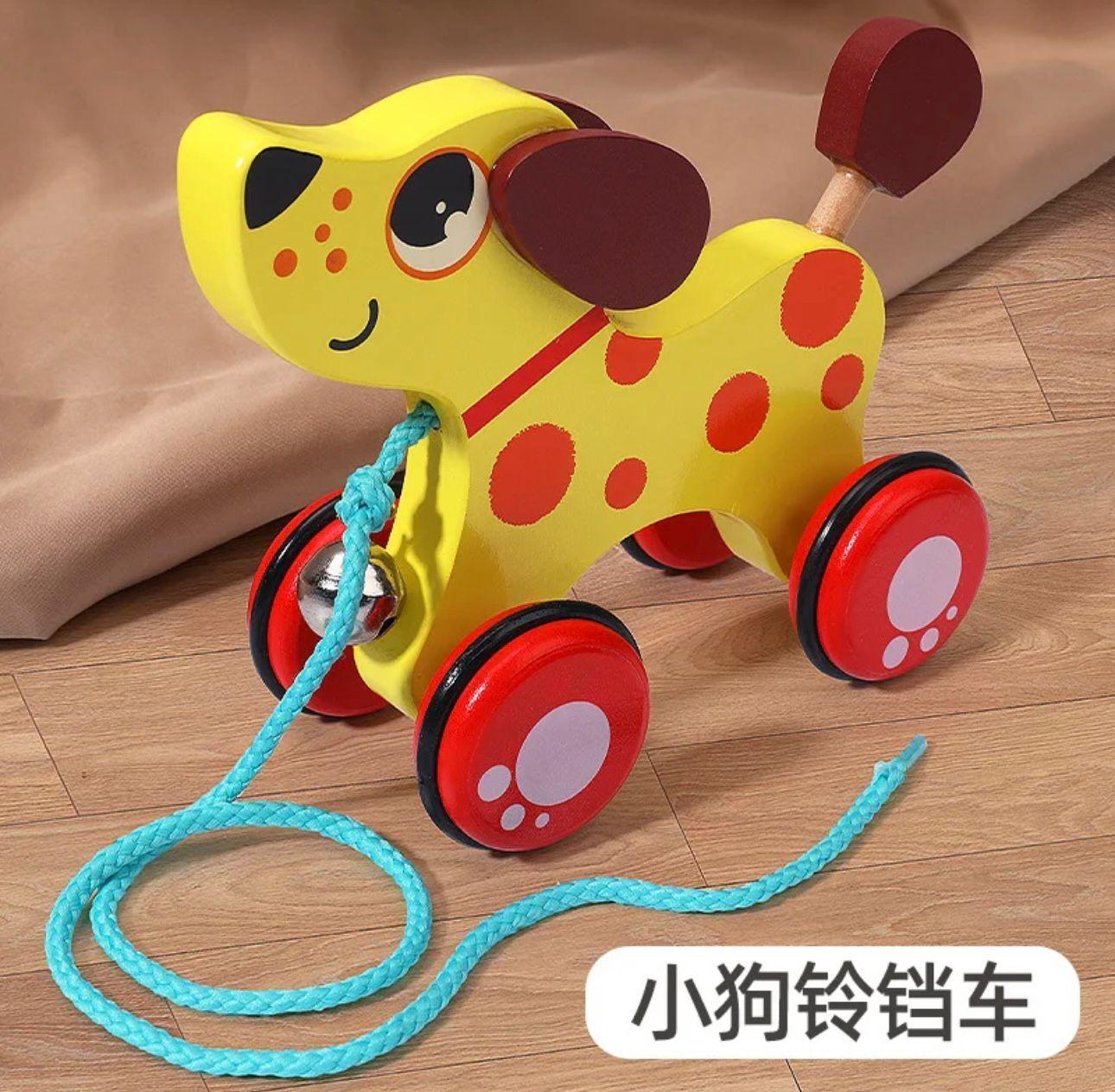 Juguete Animalitos De Arrastre sonajero Madera Juego Perrito-2