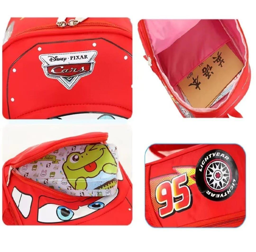 Mochila Cars Rayo Mcqueen Para Ni os Jard n Escolar Rojo-2