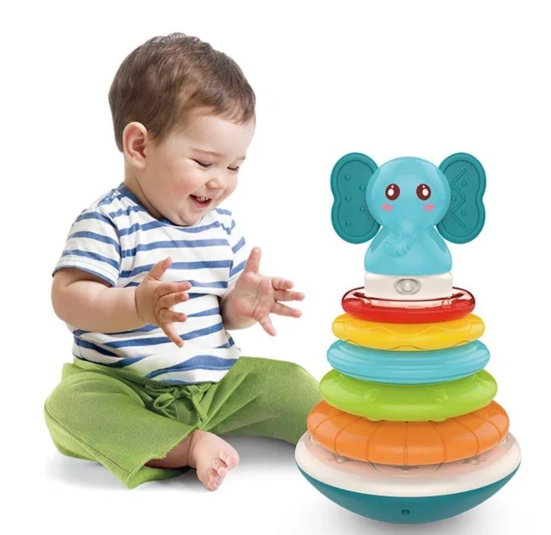 Torre De Aros Argollas Apilables Con Sonido Sensorial Beb-2
