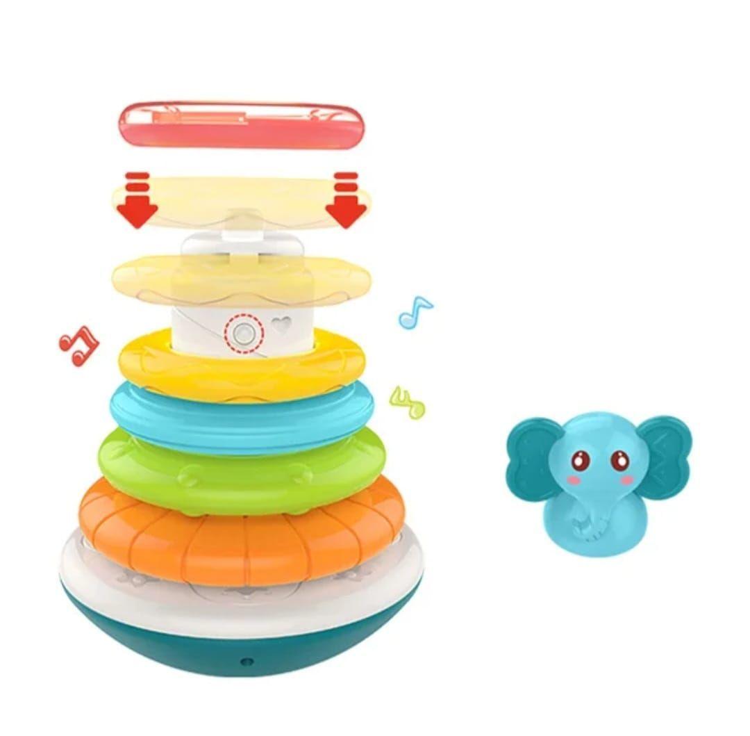 Torre De Aros Argollas Apilables Con Sonido Sensorial Beb-3