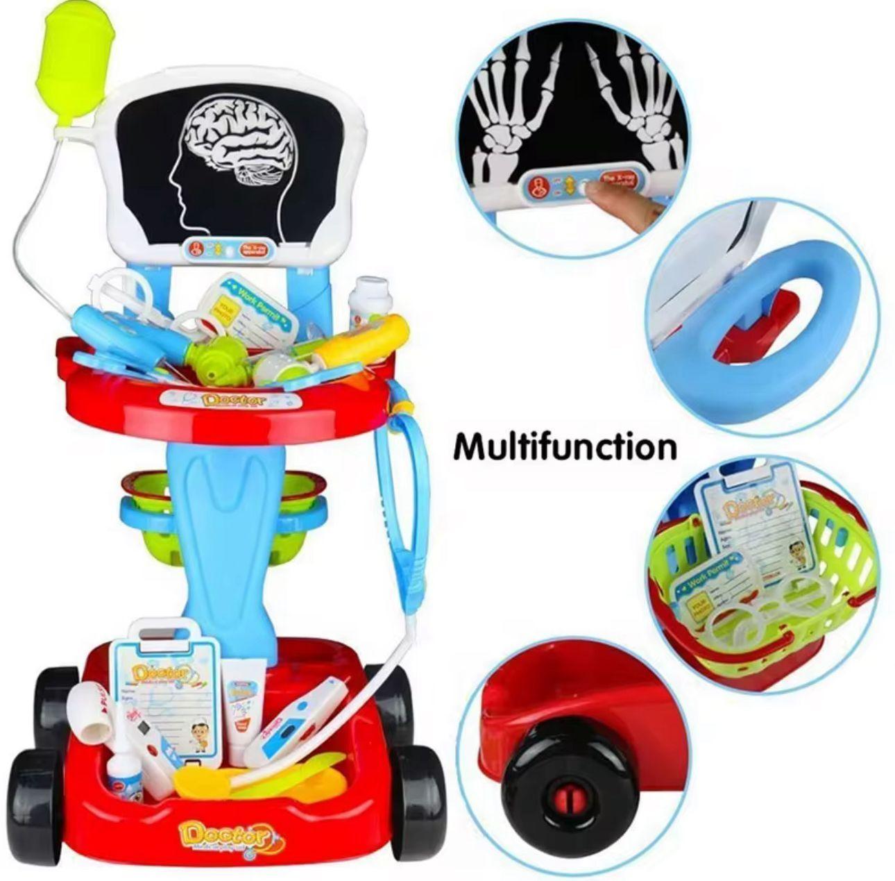 Carro Doctor Juguete Didactico Juego De Roles Niños Azul-2